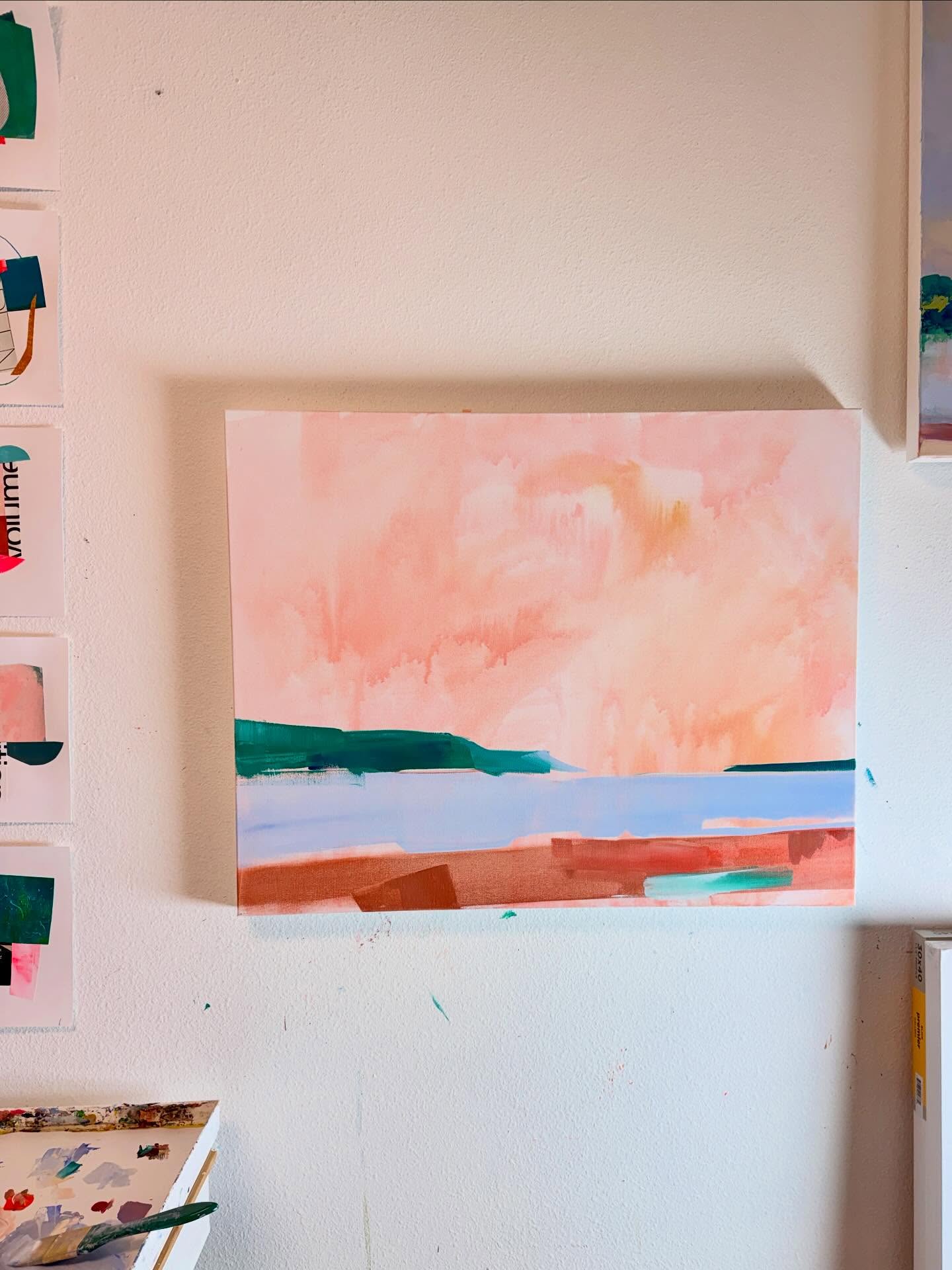 Today so far… working on this one. Trying a new technique. Using my watercolor style as my guide… Keeping things very shape and color based. Loving the colors so far. Stay tuned to see how it develops!
.
#abstractlandscape #abstractingthelandscape #pnwartist