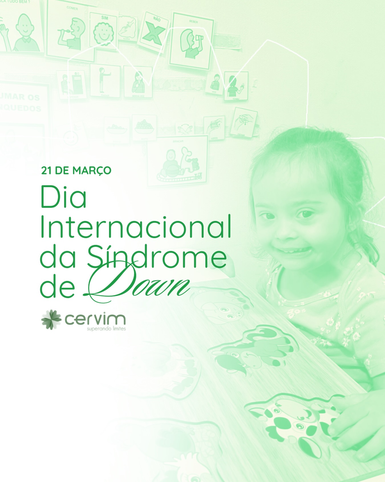 21 de março | Dia Internacional da Síndrome de Down 💙💛
A Síndrome de Down, também conhecida como Trissomia do 21 (T21), é uma condição genética causada pela presença de uma cópia extra do cromossomo 21. Essa alteração influencia o desenvolvimento global da pessoa, podendo impactar aspectos cognitivos, motores e de saúde, com características e necessidades únicas em cada indivíduo.
De acordo com a literatura científica, a estimulação precoce, o acompanhamento multiprofissional e o acesso a cuidados de saúde adequados fazem diferença significativa no desenvolvimento, na funcionalidade e na qualidade de vida.
Mais do que conscientizar, esta data reforça a importância da inclusão, do respeito às diferenças e do olhar terapêutico individualizado. Pessoas com T21 têm potencial, autonomia e devem ter oportunidades reais de participação na sociedade.
#cervim #SíndromeDeDown #Inclusão #DesenvolvimentoInfantil #Saúde
