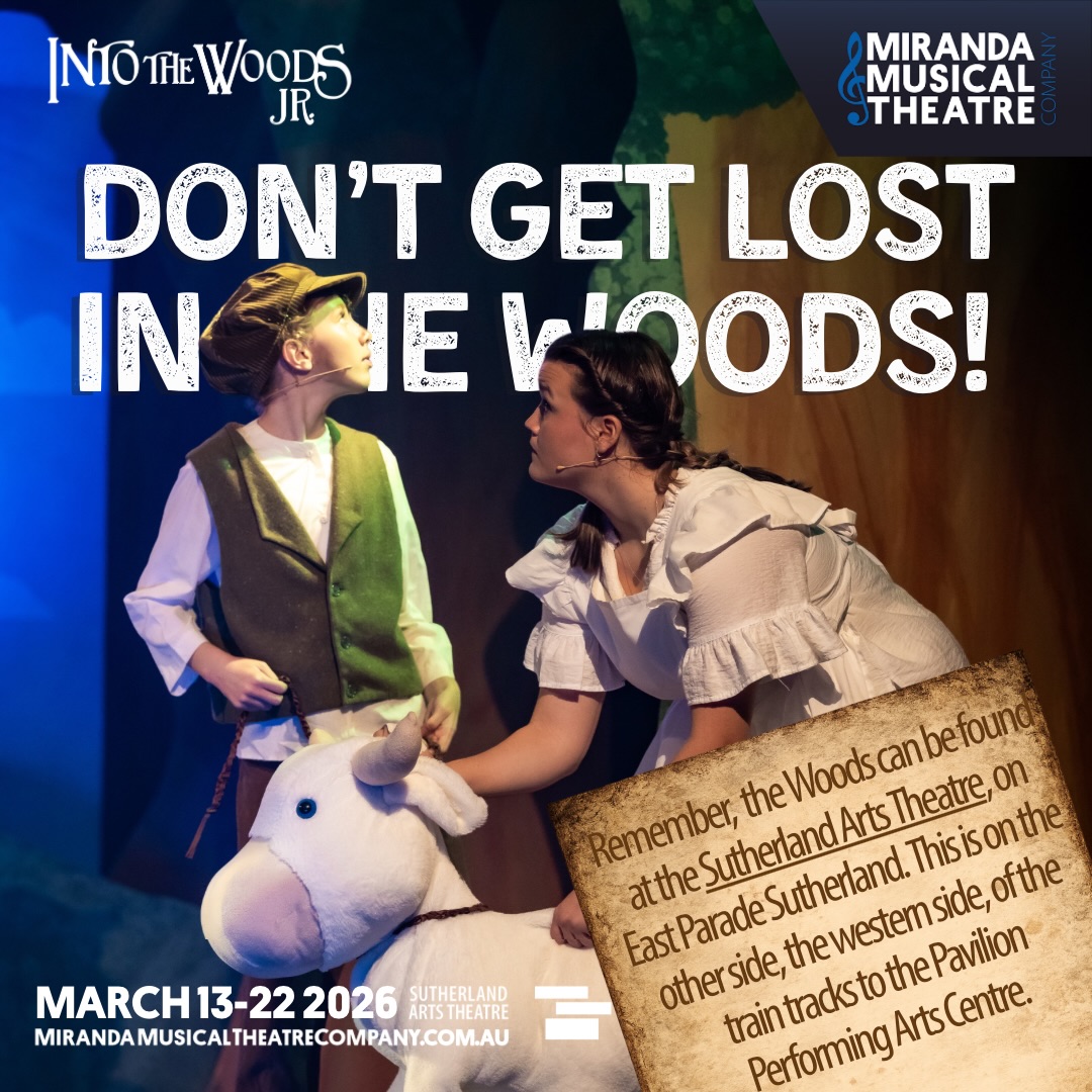 Reminder that our production of Into the Woods JR is at the Sutherland Arts Theatre, on East Parade. This is on the other side of the train tracks from the Pavilion Performing Arts Centre!
📸 @grantlesliephotography