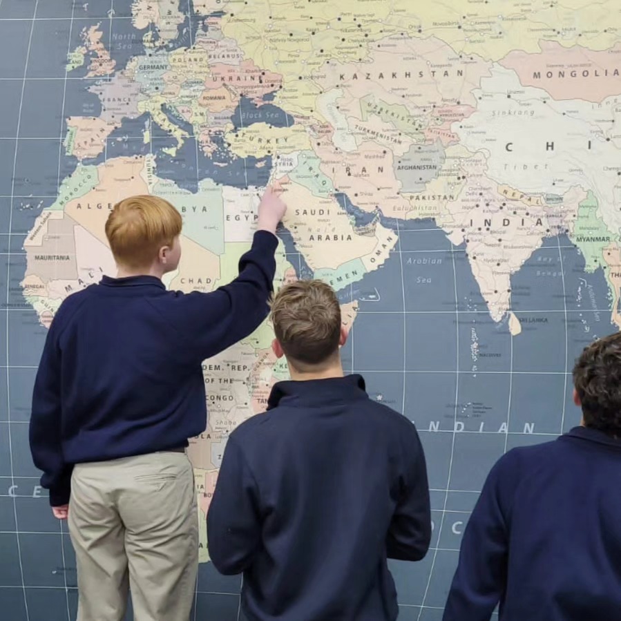 Beautiful custom wallpapers, it's great to see the kids enjoying their upgraded geography classroom.