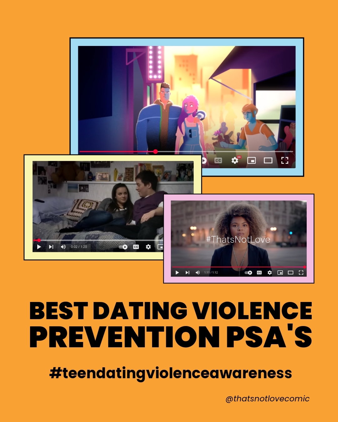 Awareness is the first step toward change. Today, we’re sharing some of the most impactful PSAs on dating violence to help you recognize the signs. These messages can spark important conversations and create safer spaces for everyone.
With no further adieu, here is our list:
"Sunshine - Don't Confuse Love for Abuse" by @dayoneny
This PSA combines a timeless song, impressive animation, and striking visuals into a powerful story that highlights some of the warning signs of abusive relationships. You can watch it on Day One NY's youtube channel.
"Because I Love you - Delete" by @joinonelove
This PSA uses the common excuse "because I love you," to shine a light on how controlling and obsessive behaviors are not part of healthy love.
"Abuse in Relationships - Would You Stop Yourself?" by @ukhomeoffice
Originally aired on TV in the UK in 2010 as part of the Home Office's "This is Abuse" campaign, this PSA showcases an example of Sexual Coercion and asks the question "if you could see yourself, would you stop yourself?" to controlling partners.
"Can You Spot the Red Flags of Domestic Violence" by @theladymusgravetrust
This PSA points out red flags for domestic violence in a poignant way, revealing them in context of how they'd show up in an abusive relationship.
If you or anyone you know is experiencing signs of domestic violence or abuse, reach out for help. Everyone deserves to feel safe and respected in their relationship (resources linked in bio).
#TDVAM #teendatingviolenceawarenessmonth #loveisrespect #respect #relationships #love #abuse #datingviolence #domesticviolence #coercivecontrol #narcissism #narcissisticabuse #healthyrelationships #unhealthyrelationships #abuseresources #thereishelp #boundaries #consent #sexualcoercion #lovebombing #youmatter #emotionalabuse #thatsnotlove
