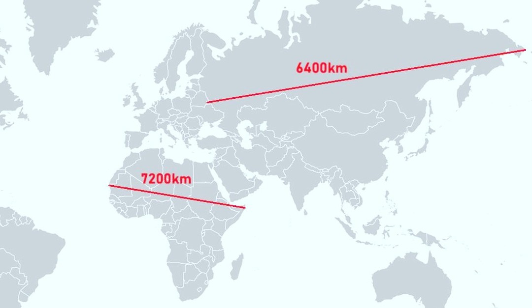 Um mapa comparando as distâncias reais em quilômetros, mostrando o planeta em sua representação mais comum, a projeção de Mercator.
Essa projeção distorce as regiões próximas aos polos do planeta. Dando a impressão de que são maiores.
Por que essa distorção?
O principal objetivo da projeção de Mercator era facilitar a navegação marítima. Ela mantém os ângulos e as direções corretas, o que é útil para traçar rotas em linha reta em mapas náuticos. No entanto, isso sacrifica a precisão em relação ao tamanho e à área.
Já a projeção de Peters, adequa melhor a proporção de tamanho das massas continentais.