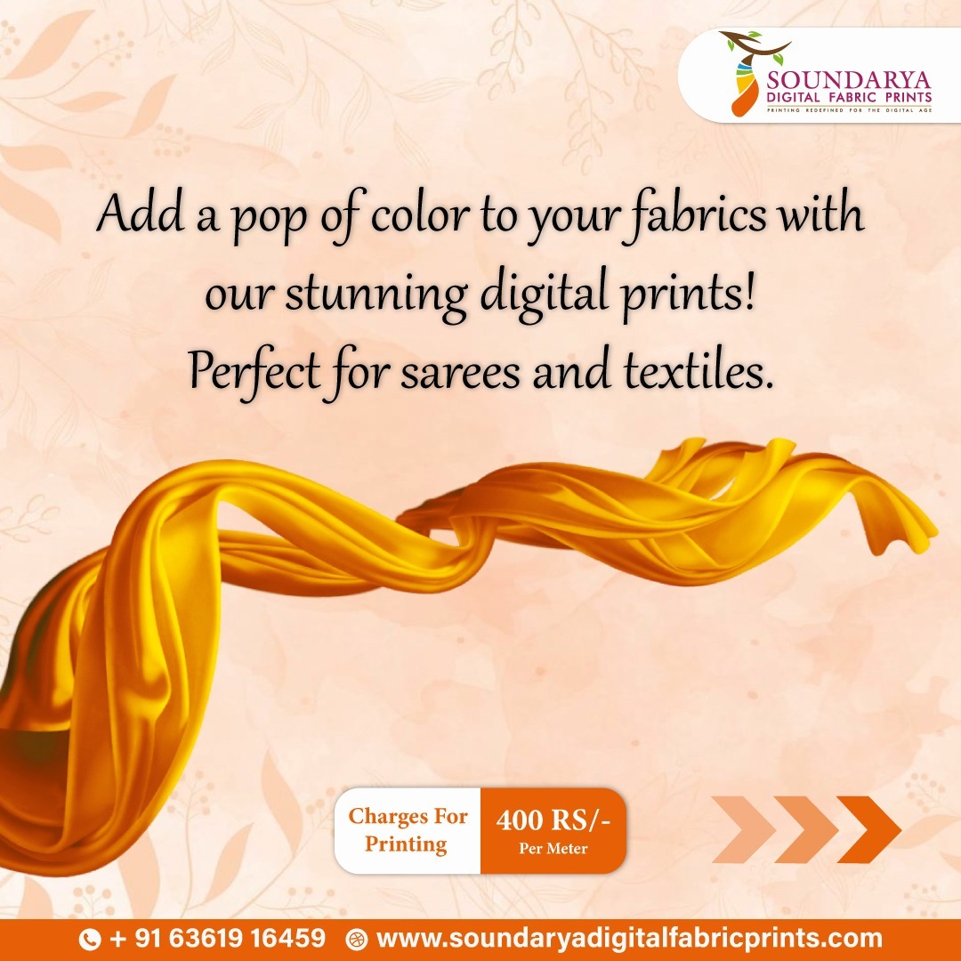 🌸 Hey there! Take a look at our stunning digital prints on fabric – perfect for giving your outfits that special touch. Whether it's sarees or textiles, we've got you covered with vibrant designs! Customize your look today! 🎨👗
Our services
👉 Reactive / Acid Printing
👉 Sublimation Printing
📞: 9243422605 / 63619 16459
📌: 15/1, Ground Floor / First Floor, 6th Cross, Magadi Main Rd, Bengaluru, Karnataka 560023
#SoundaryaDigitalFabricPrints #digitalfabricprints #magadiroad #bangalore #DigitalPrinting #DigitalFabricPrinting #FabricPrints #DigitalDesigns #SareeStyle #CreativeFabrics #VibrantPrints #CustomMade #TextileArt #FashionUpgrade #PrintsThatPop #contact
