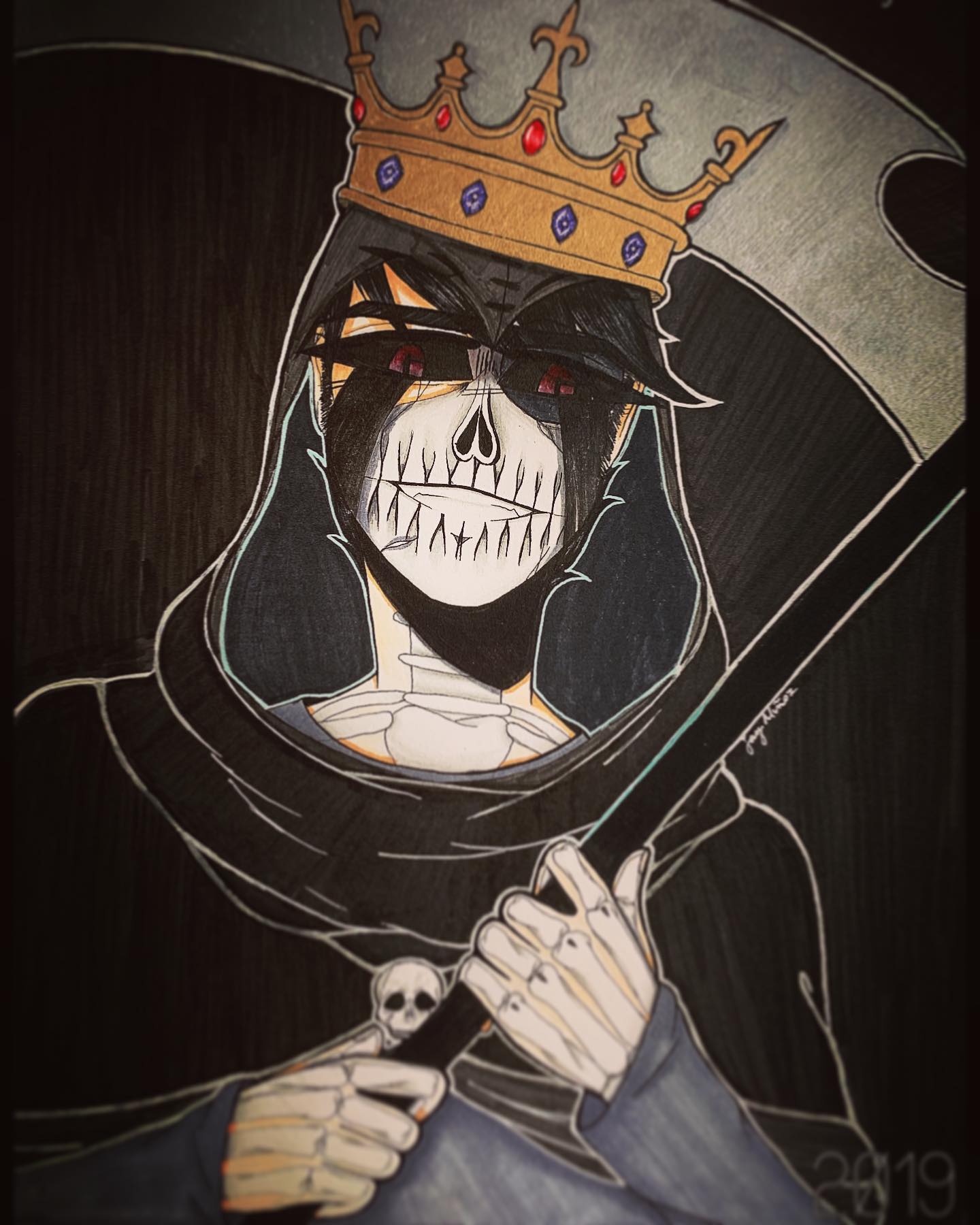 A 2019 redraw of isai 💀🥀
and the first post I made in this account ;)
Swipe for 2022 version >;)
-
Just by looking at the both I see the improvement and I’ll look forward to future improvements >;3
-
I decided to do some spooky stuff cuzzz spooktober finna pull up >;D
-
#kingofthedead #goldandblack #oc #grimreaper #azrael #scythe #traditionalart #skeleton #spookyboi #spooktober #art #artwork #artist #artistsoninstagram #artistsupport #artists #drawing #drawings #sketch #sketchbook #copicmarkers #micron #micronpens #seethrough #gellyroll #artistloft #artistloftmarkers