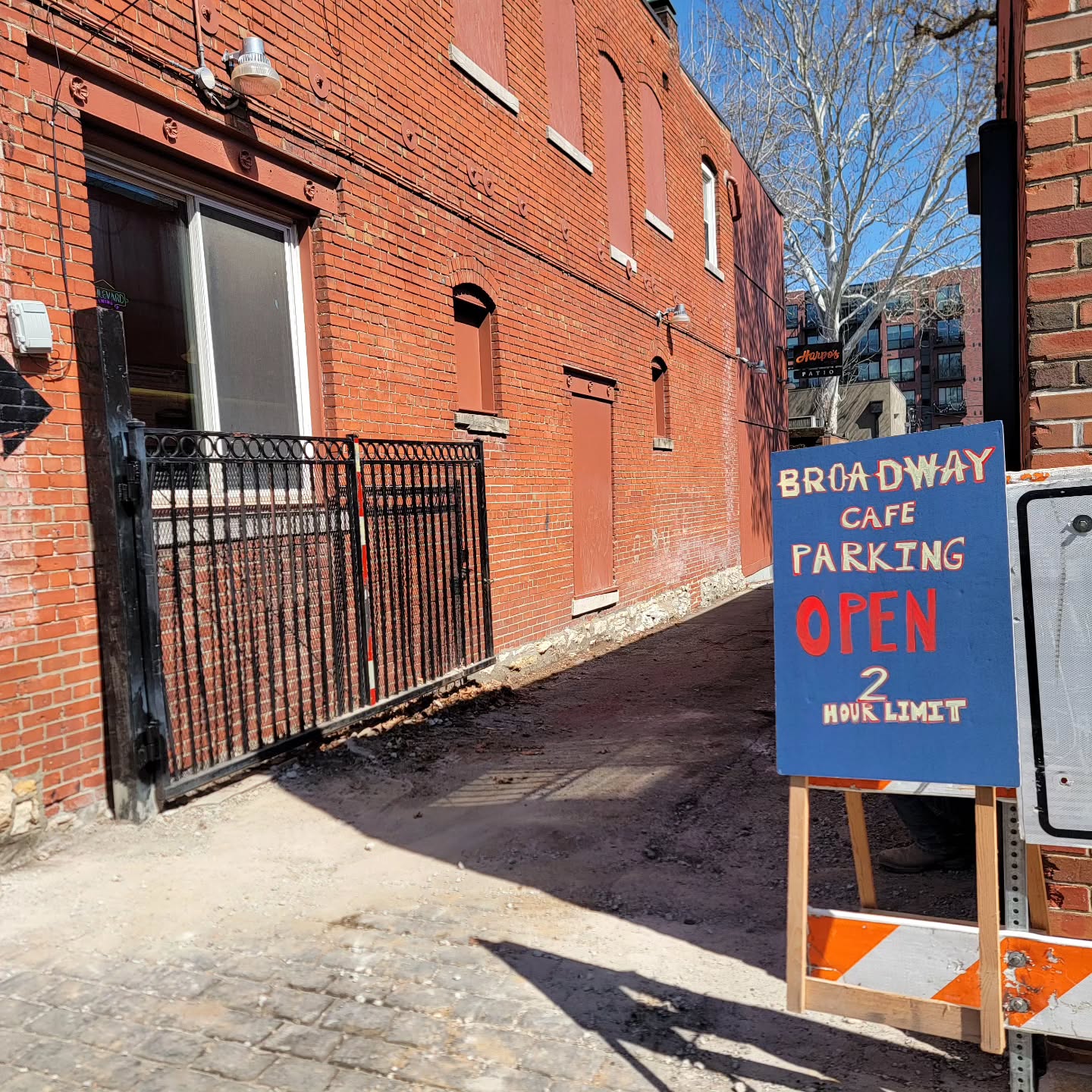 !!!Update on Broadway Cafe parking!!!
The parking lot is accessible from Pennsylvania. Turn into the Alley next to Harpo's.
Broadway street parking is still closed during construction.
Please respect the 2 hour parking limit.