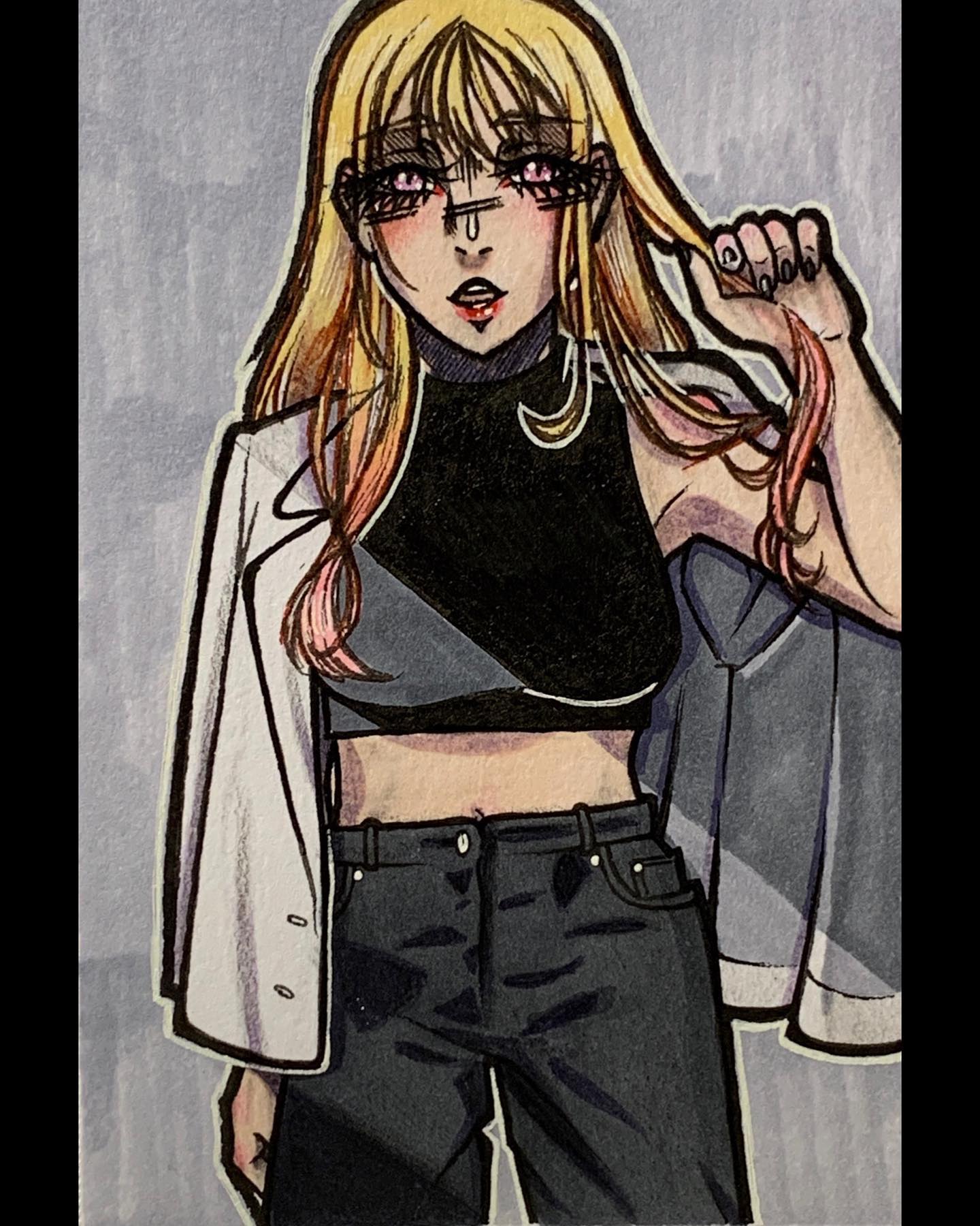 Marin Kitagawa 🤘🎸🌹
-
The last drawing I did of her I know damn well I did not give her justice. As in I could’ve done much better but ya boi only did it in class and in pen soooooo I thought lemme give bby gorl justice 😭
-
I decided to draw her as the model reference and some of the cosplays she did ;) oh and I’ll probs do a reel based on her cosplays >;D
-
Anime: My dress up darling
-
Let me know what I should draw next ;)
-
#mydressupdarling #anime #fanart #marin #marinkitagawa #marinkitagawacosplay #artist #art #artwork #artistsoninstagram #artgallery #artistsupport #drawing #drawingsketch #drawings #sketch #sketchbook #sketching #traditionalart #cosplay #gellyroll #artistloftmarkers #copic #animegirl #animeart