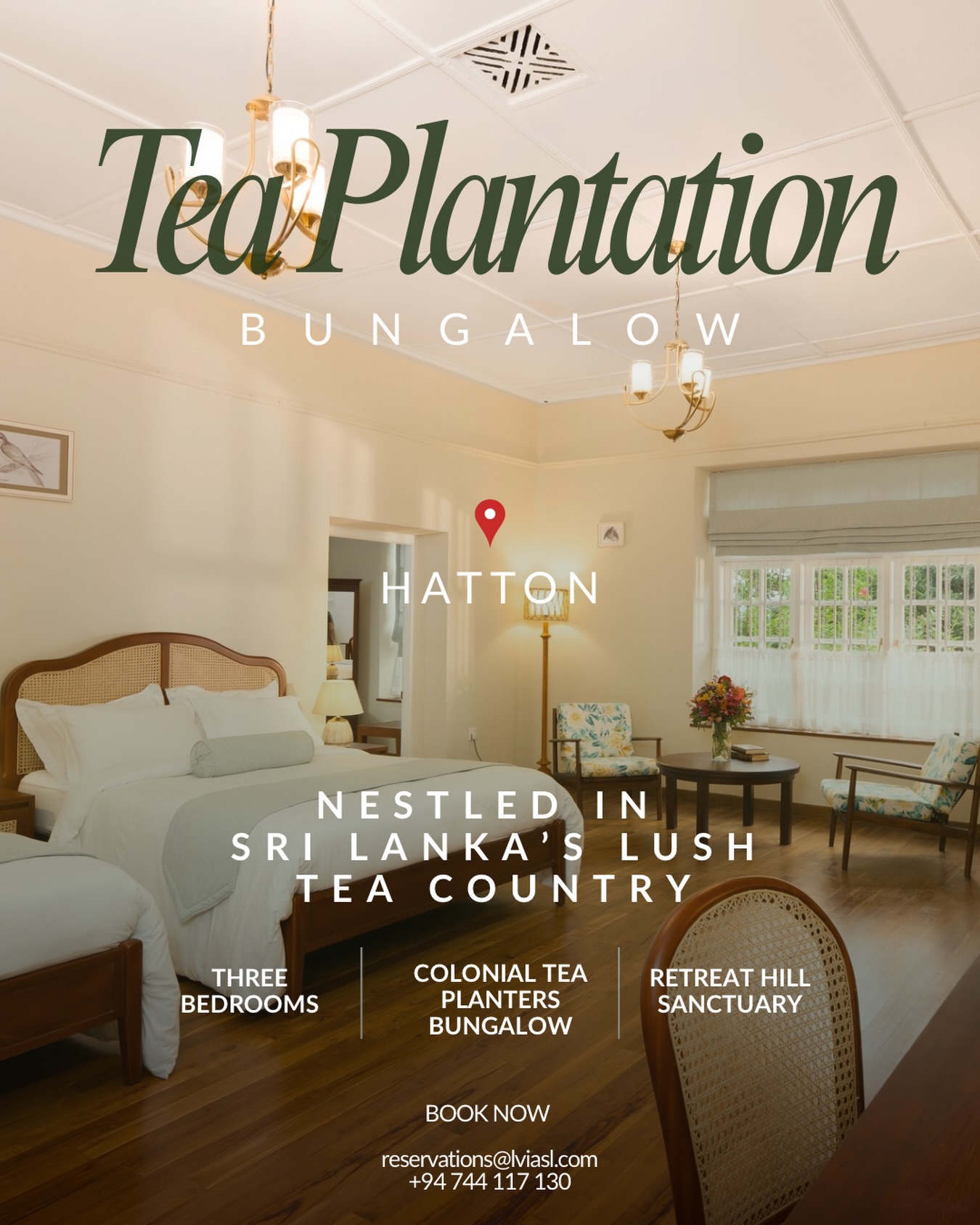 Slow mornings. Freshly brewed Ceylon tea — from the plantation you can see from your bedroom window.
Watawala Bungalow sits deep in Sri Lanka’s lush tea country, where the days move differently and the air actually tastes clean.
Three bedrooms. Private tea tastings. History woven into every wall.
This is the hills, the right way.
DM for more info or book below.
WhatsApp: +94 744 117 130
Email : reservations@lvia.com
#ceylontea #slowtravel #srilankatravels #teaplantation #teacountrysrilanka