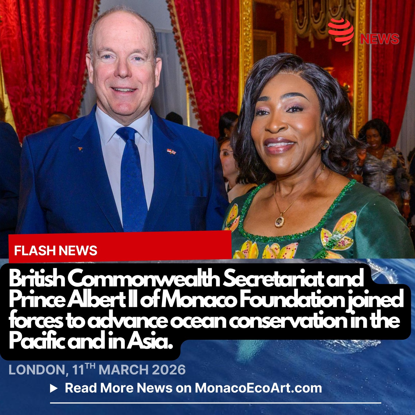 @mo.eco_art MonacoEcoArt.com #flash #news #commonwealth #FPA2 #ocean #conservation 🌊🇬🇧🇲🇨 On the 11th March 2026, the British Commonwealth Secretariat and Prince Albert II of Monaco Foundation @fondationprincealbert2 joined together in strategic cooperation to foster ocean conservation in the Pacific area and Asia belonging to this historic free association of sovereign states including the United Kingdom and a number of Countries who have chosen to maintain#friendship and #cooperation 🔬📊 This agreement involves scientists, political leaders, and economic and civil society stakeholders to join their forcer to safeguarding the ocean, helping to #advance the Apia Commonwealth Ocean Declaration, an iconic commitment adopted in 2024 at the Commonwealth Heads of Government Meeting in Samoa, to support #restoration, protection and #sustainable use of ocean #ecosystems 🗣️ Hon Shirley Botchwey, Commonwealth Secretary-General, pointed out: “This strategic partnership demonstrates that we can bring real-world #benefits to people and planet when we unlock opportunities together (…) The need to restore, preserve and protect marine and coastal environments has never been greater. Advancing this work in Asia and the Pacific, regions already deeply affected by sea-level rise, will create a ripple effect across our other three regions” 🗣️ Romain Ciarlet, CEO and Vice-Chairman at the Prince Albert II of Monaco Foundation highlighted: “The health of our ocean depends on our ability to imagine and build solutions together. The Foundation is proud to support the Commonwealth Blue Charter Incubator, an initiative that helps accelerate the development of impactful projects dedicated to marine protection and sustainable maritime development (…) this incubator plays a key role in advancing solutions that protect and restore marine ecosystems while ensuring a viable future for all. A commitment that reflects the Foundation’s mission to support collective efforts that drive meaningful and lasting progress for the protection of our global ocean while accelerating a regenerative blue economy transition”📸 © The Commonwealth @commonwealth_sec - Layout and Contents by: © MonacoEcoArt