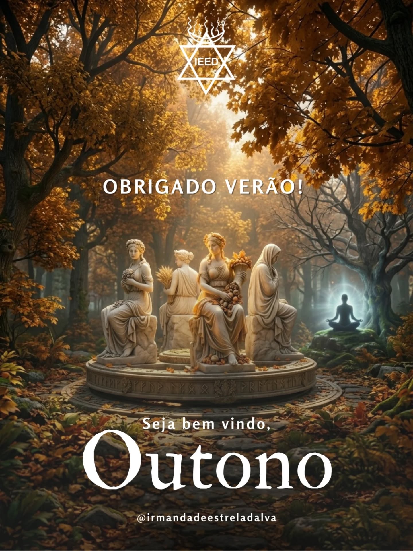 Equinócio de Outono: Outono para a Terra, Inverno para o Espírito.
Ontem, 20 de março de 2026, a Irmandade se reuniu no Templo do Sol para o ritual da Rotação das Estátuas representativas das Estações do Ano. Este é o momento exato do Equinócio, quando o dia e a noite se equilibram, marcando o início de um novo ciclo na natureza e em nossas almas.
Na nossa doutrina, o outono terrestre é o "inverno para o espírito". Enquanto a Terra se prepara para o repouso, nosso espírito é convidado ao maior recolhimento e introspecção. É tempo de silenciar as agitações externas para fortalecer o sacrário interno, buscando a calma que a natureza nos ensina nesta transição.
Este marco encerra o primeiro trimestre de 2026, um período de dever cumprido e prestação de contas perante o Astral. Entramos nesta nova estação sob a égide da humildade, reafirmando nosso preceito: "Jesus, eu quero ser humilde; eu tenho de ser humilde".
Que a Rotação das Estátuas alinhe nossas vibrações com a renovação da vida, trazendo a paz e a lucidez necessárias para a nossa caminhada espiritual.