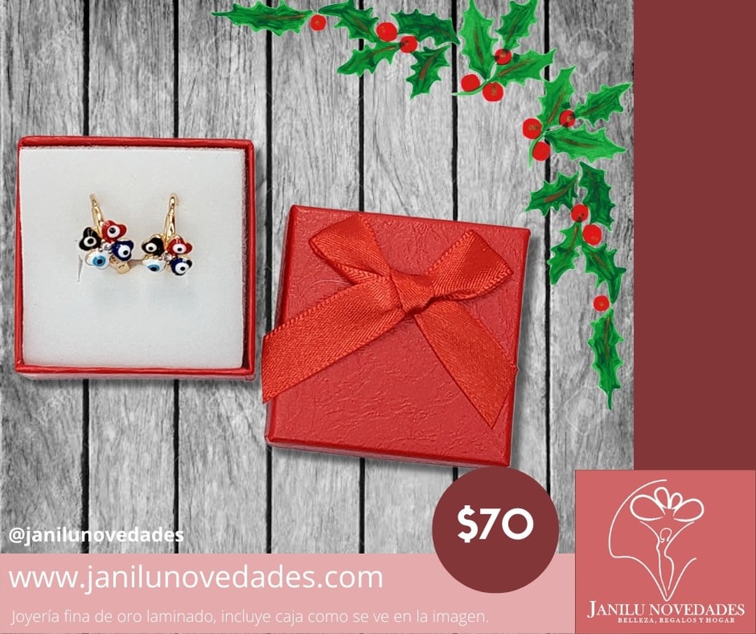 Nos han llegado productos de nueva línea, aretes en oro laminado con ojo turco. Prepara tus regalos para esta época navideña, pide informes en nuestras redes sociales o visítanos en nuestra tienda física. Te esperamos. #pulseras #bisuteria #collares #aceroinoxidable #arracadas #joyeria #aretes #laminadodeoro #chapadeoro