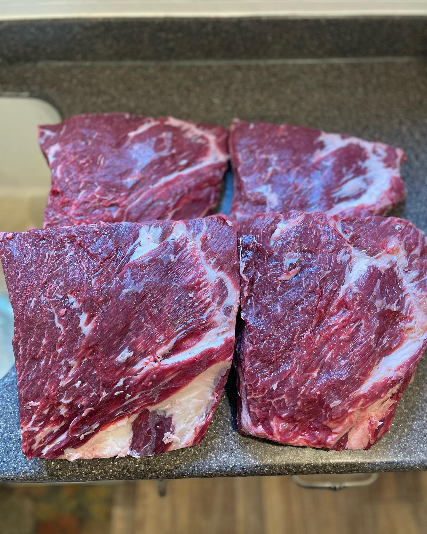When you get to cook for yourself for Father’s Day, 4 racks of Dino Beef ribs getting ready to hit the #traeger