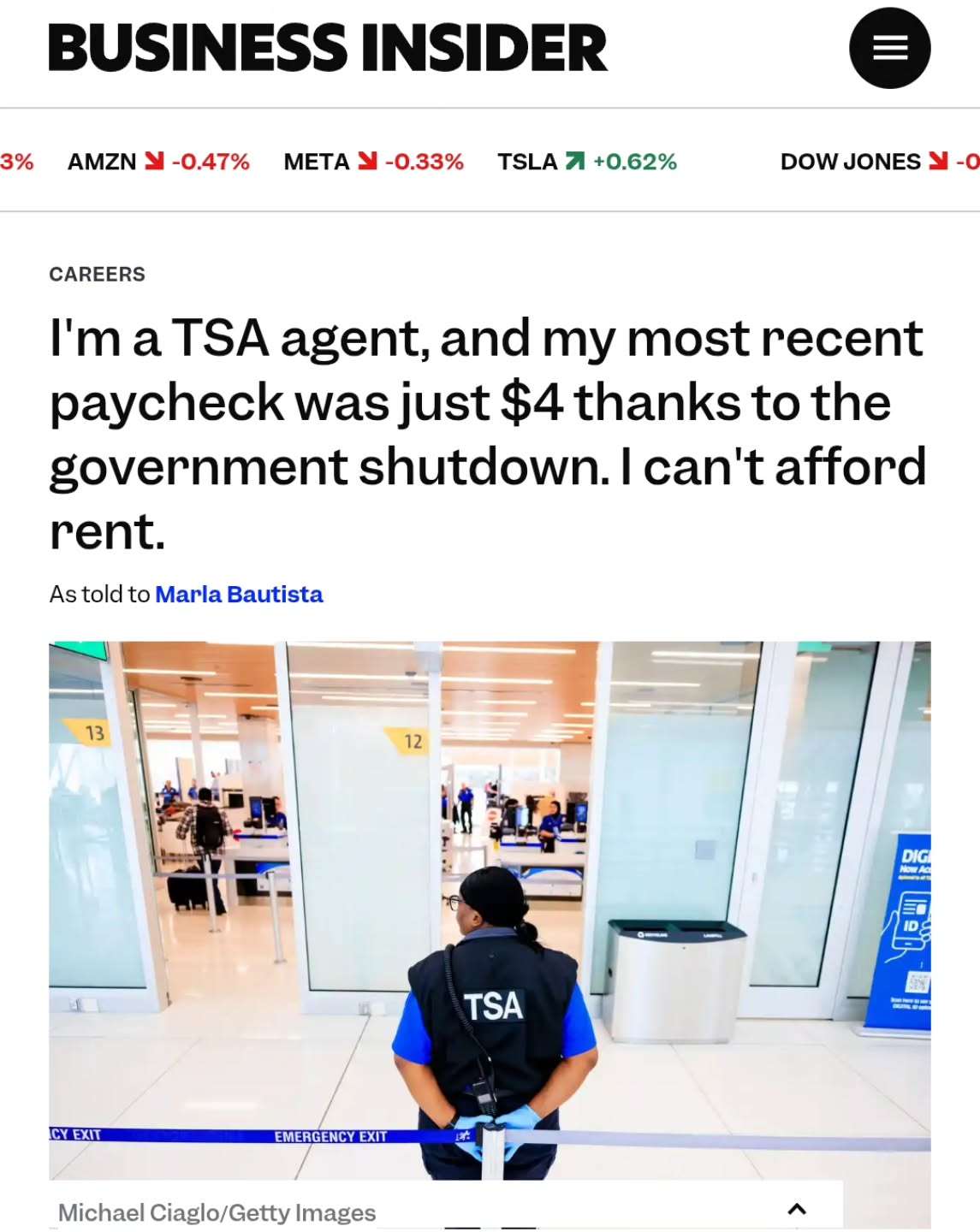 I talked to a TSA officer who's still showing up to protect our airports without pay.
Her story is a reminder that people outside the military are also getting hit hard by the government shutdown, but they're given less grace.
#governmentshutdown #TSA #politics #military #linkinbio
https://www.businessinsider.com/tsa-agent-government-shutdown-financial-struggle-2026-3