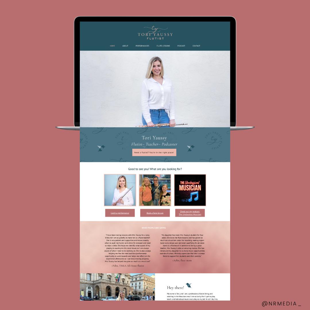 It's here!!!So glad to finally be able to share my brand spankin' new website with the internet! Complete with personal branding and what will be my new last name!
(Yes, I know, I got married a year and a half ago and I still haven't changed my name, don't @ me. It's a process!)
I am SO pleased with how everything turned out. It is such a relief to have a website that really feels like a true representation of me and my work.
I am so thankful for @thetaylorrossi for making my website jump off the page! And of course @kacee.creates for developing branding that is so ✨me✨. The ladies at @nrmedia_ are brilliant!
Link in bio! Please go check it out and let me know what you think!
🤩🤩🤩
#branddesigners #brandingformusicians #wixwebsite #flutist #fluteteacher #htx #flute #theunclassicalmusician #podcasthost #musicpodcast #websitedesigner #piccolo #flutestudio