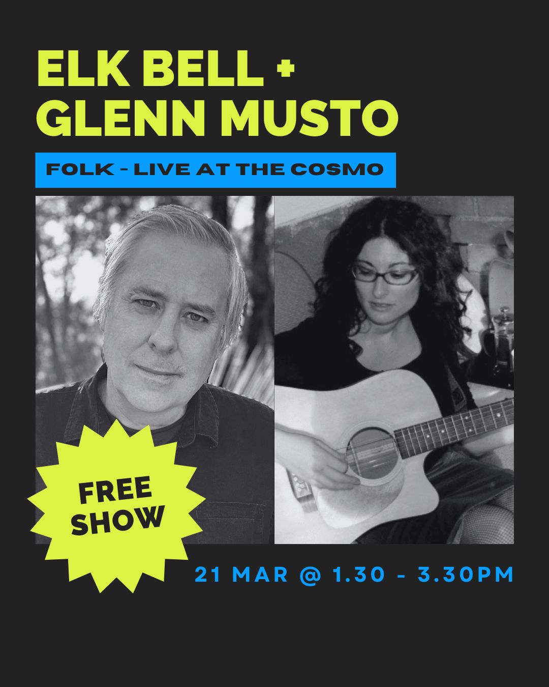 Welcome Elk Bell @elkbell & Glenn Musto @glennmustomusic to The Cosmo stage this Saturday afternoon. (Last minute lineup change, Blue Ren will be coming to the wineroom in June). THIS weekend, with glorious weather forecast we are very excited to have these two play the beer garden.
Always free to attend, catch the end of lunch service or order up woodfired pizza all afternoon.
See you at the gig!
#thecosmopolitanhotel #trentham #elkbell #glennmusto #melbournegigs