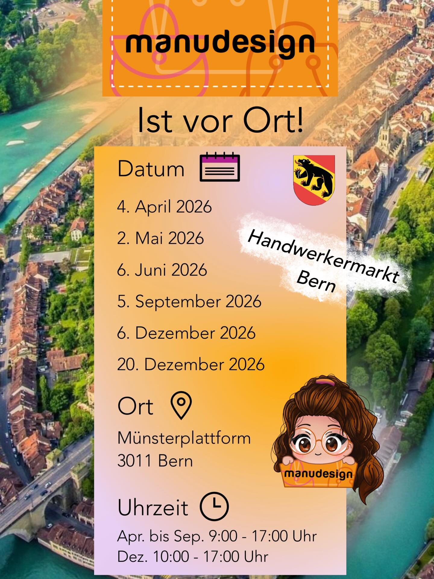 Ich bin dieses Jahr mehrmals am @handwerkermaerit_bern 🤩🤗. Ich freue mich riesig! Das erste Datum ist schon Samstag 4. April☺️
Meine Tochter @joemigurumi2023 ist natürlich auch dabei🥰
#handmade #handmademarket #baglover #swisshandmade #bern