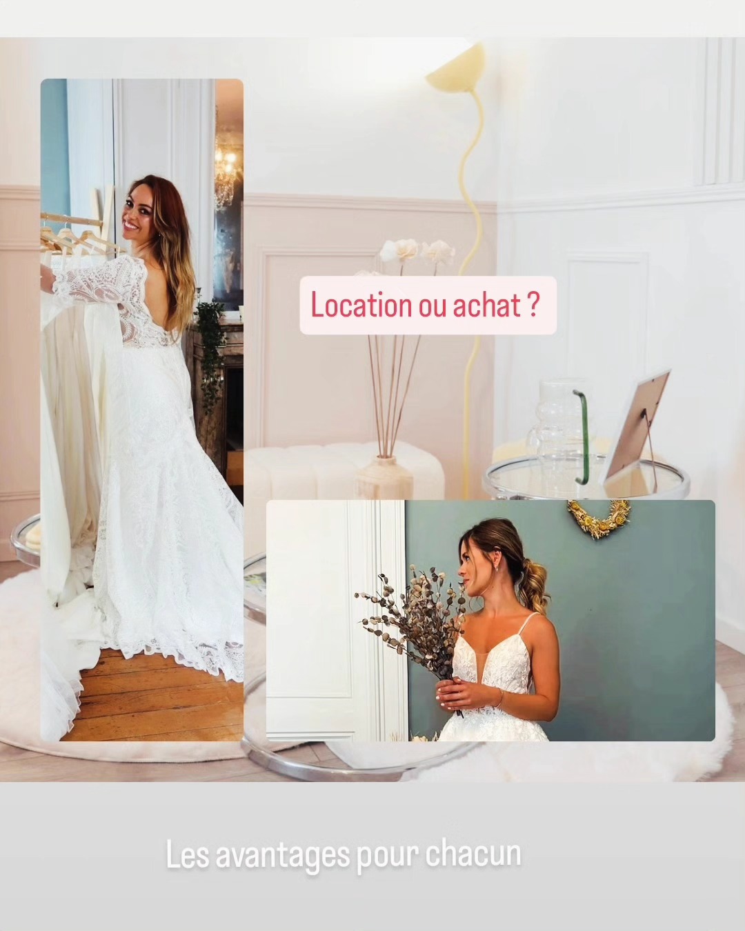 Deux options, un seul rêve, "La robe Parfaite" 🤩
Acheter ou louer ? Que choisir quand chaque options a ses avantages?
Achat:
•Une robe unique rien qu'à vous.
•Un souvenir intemporel de votre journée spéciale.
•Personnalisable à l'infini.
Location:
•Une robe de qualité à prix doux.
•Pas de souci de stockage après le mariage.
•Une démarche pratique et ecoresponsable.
Chez L'Épanouie. nous vous offrons les deux options.
Quelle que soit votre vision du mariage, nous avons la robe parfaite pour vous. 🌸☀️
#mariageparfait #robedemariée #acheteroulouer #mariéeheureuse 🤍