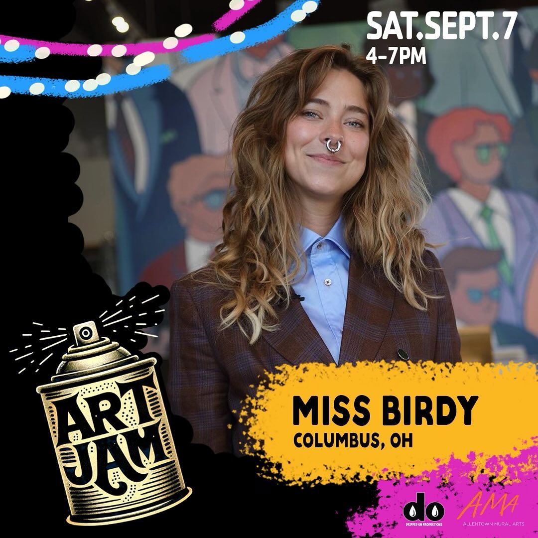 @miss.birdy is joining us for Art Jam!!🖌️🎨
•
Mandi Caskey aka Miss Birdy is a muralist, gallery artist, and community activist. Caskey chooses to place her attention on creating imagery that forces the viewer to look outside of their mental and emotional world. Using an array of different mediums, the artwork pulls itself away from the artist and takes a life of its own. Caskey’s mural work tends to bleed into a fantasy world that organically takes over any environment and effortlessly changes the impact of a space. As a gallery artist, Miss Caskey enjoys painting quickly and freely in oils on wood that she cuts in her wood shop. The pieces tend to have more of a realistic tone, which brings balance creatively to the artist.
When Caskey places her effort in the community, she works with her mural foundation Catalyst Columbus. Caskey and local developer Brain Suiter founded the first mural foundation in Columbus that focuses on bringing murals and public art to all people every day. In a new effort Miss Caskey has started an art consultant role for The Fort in downtown Columbus, where she assists in coordinating walls, gallery shows and events in the space.
Caskey’s largest mural to date is 400ft long across an abandoned highway in downtown Columbus and her tallest mural to date is 90ft high, which was scaled completely on scaffolding. Miss Caskey is well versed in using heavy machinery such as boom lifts and scissor lifts, can erect scaffolding and scale ladders with ease. Caskey is willing to travel for murals or art installs of any kind, and being extremely versatile and energetic, she becomes a part of the places she travels to and loves them as a home.
•
Come check out Miss Birdy in action with 17 additional artist Saturday, September 7 from 4-7pm on The PATH (932 Hamilton St.)🤩