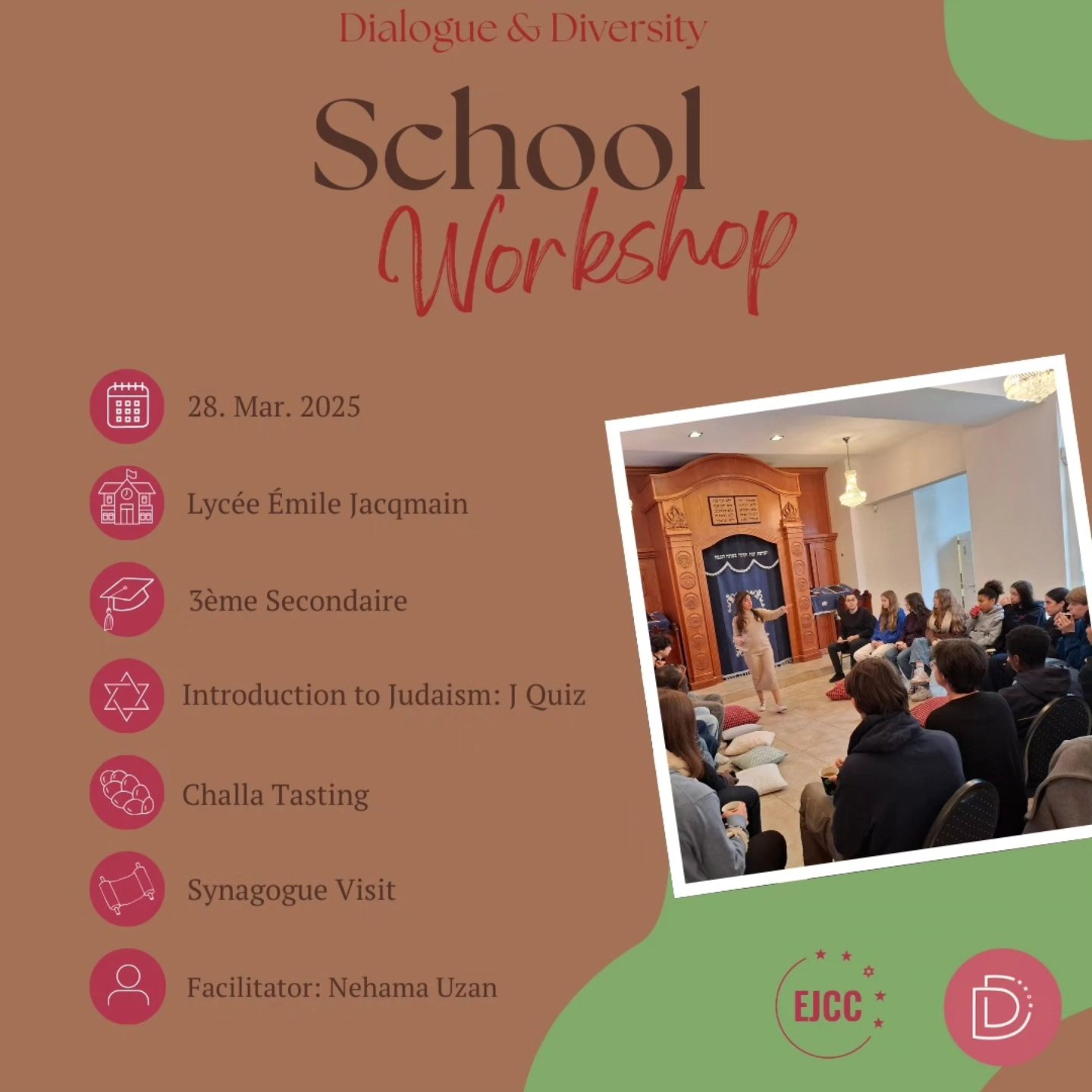 It was fantastic to have this lovely and fun group from the Lycée Emile Jacqmain with us!