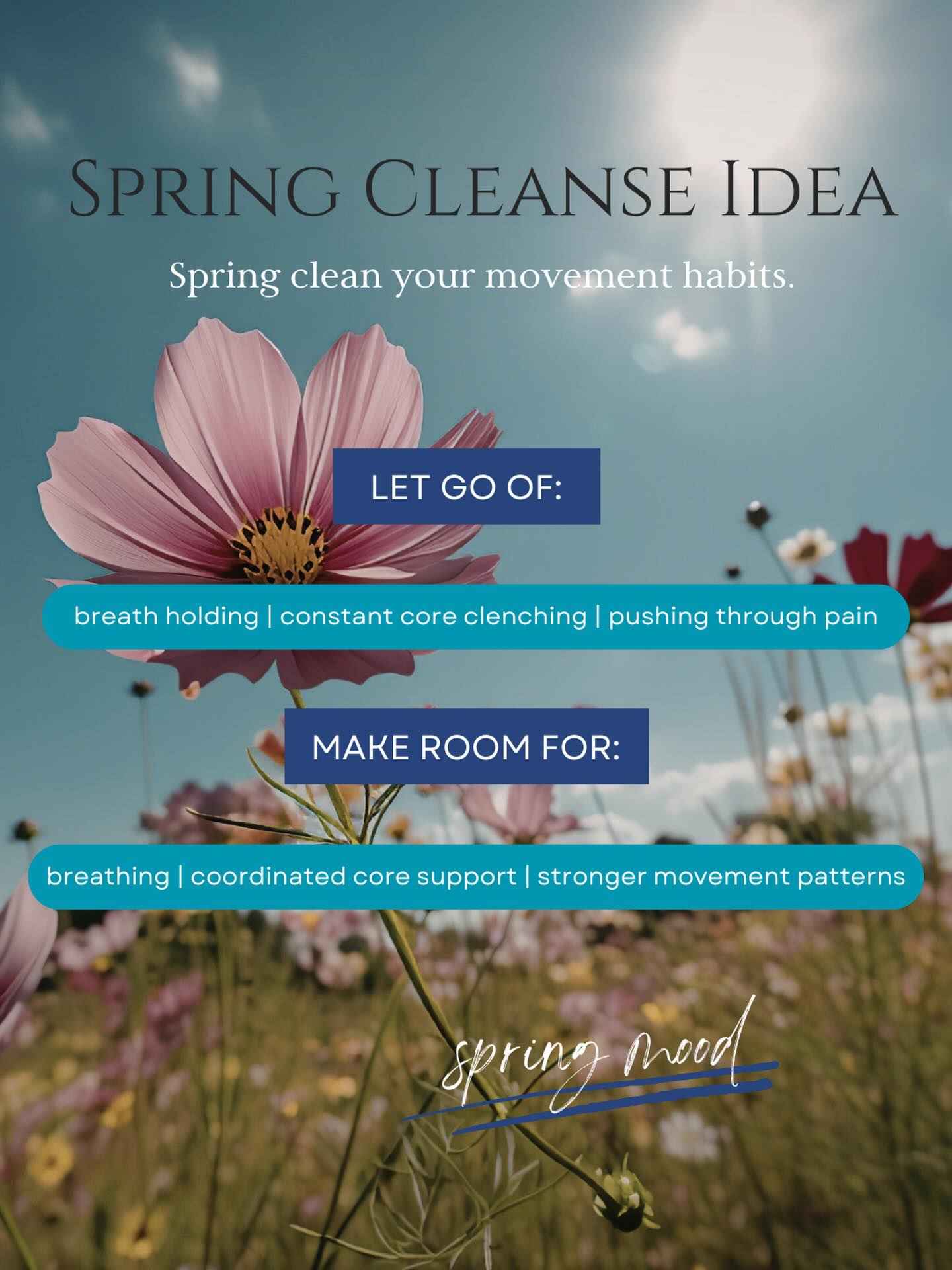 Spring often inspires us to refresh our homes and routines — but it can also be a great time to reset movement habits.
Many people unknowingly hold their breath during exercise, constantly pull their stomach in, or push through discomfort.
Small changes in breathing, core coordination, and movement patterns can make a big difference in how your body feels and functions.
Pelvic floor physical therapy can help guide these changes and support your movement goals.