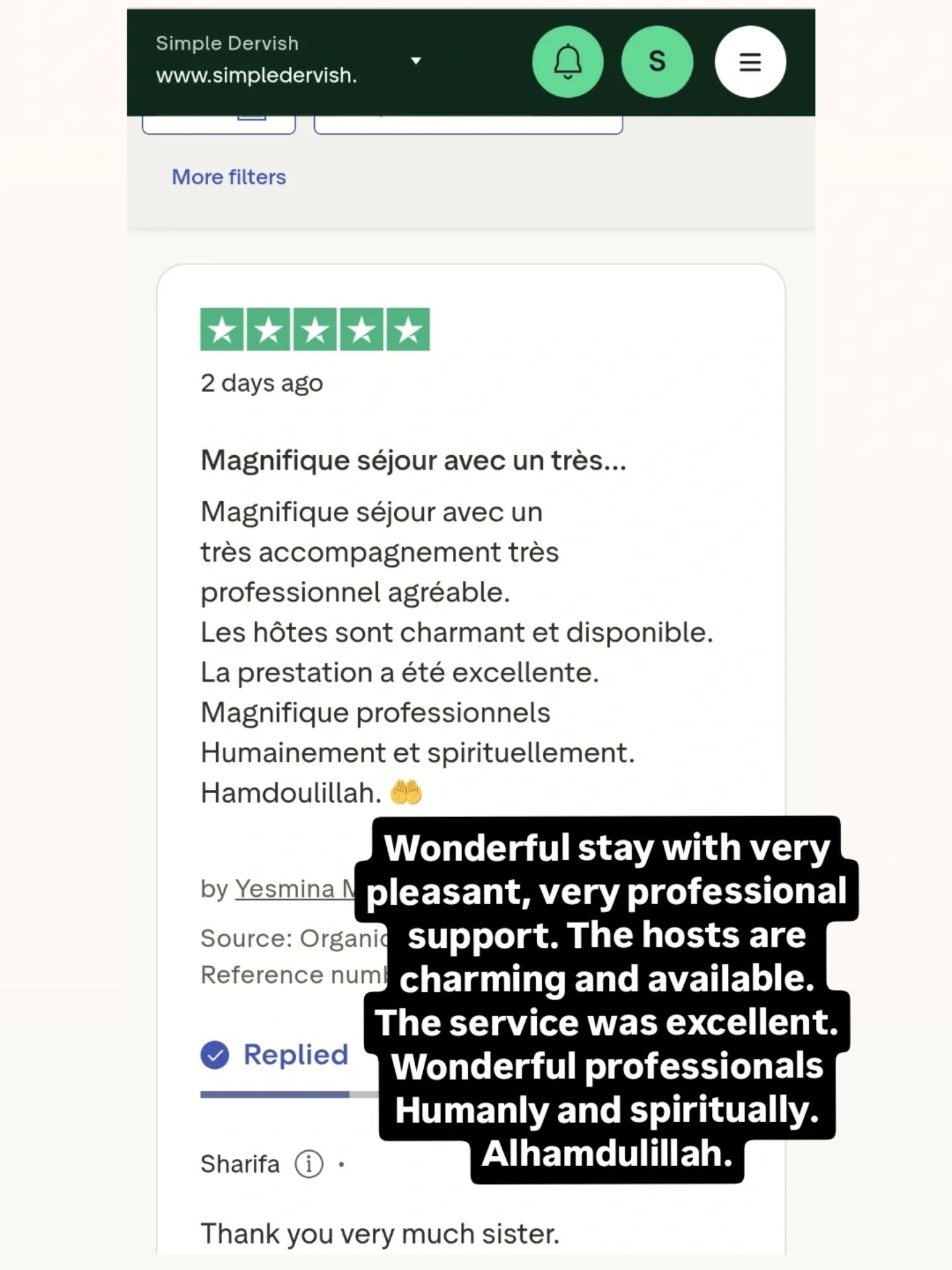 Mashallah! Another review. 😃
Thank you to those who shared their experience on Trustpilot. It helps everyone make the right choice.
If you plan on coming for the Urs this May or Mawlid this August, feel free to contact us for bookings.
.
.
#naqshbandihaqqani #naqshibandi #lifeinlefke #islamictravel #halaltravel