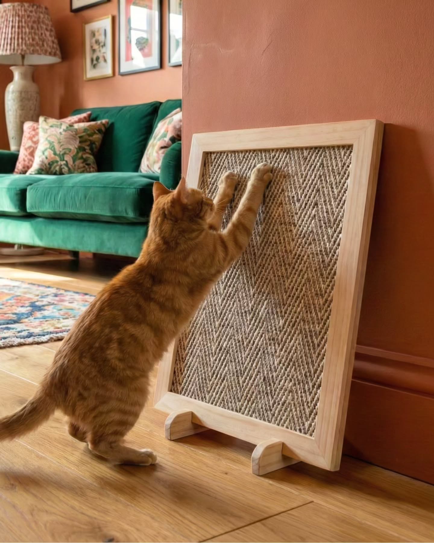 A work of art. 🖼️🐈
A cat scratcher that adapts to your space. Place it on the floor or mount it on the wall. 🧶
Designed to protect your furniture while elevating your space 🐾