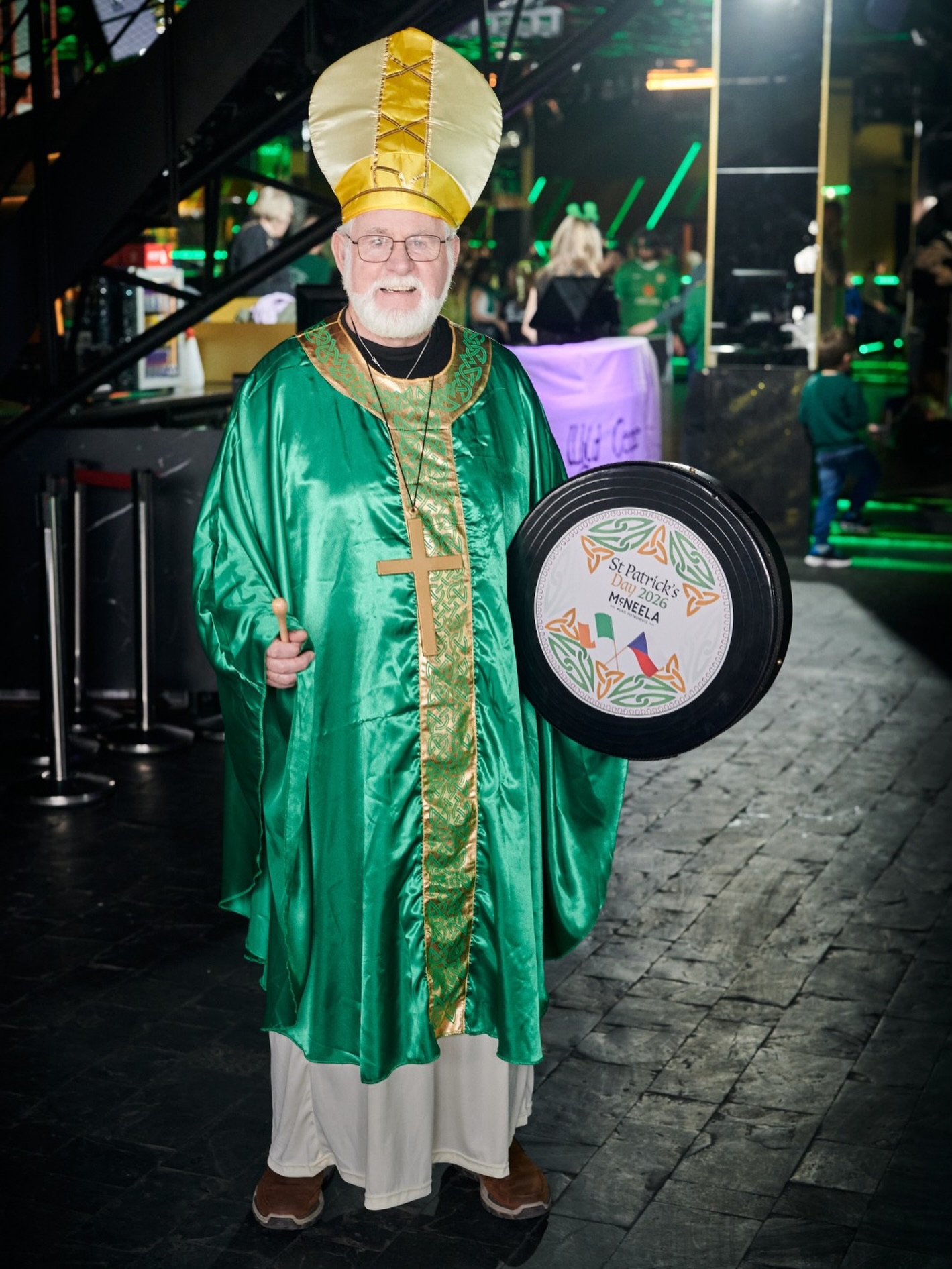St. Patrick himself played some fab tunes for us on his custom made bodhrán from @mcneelamusic