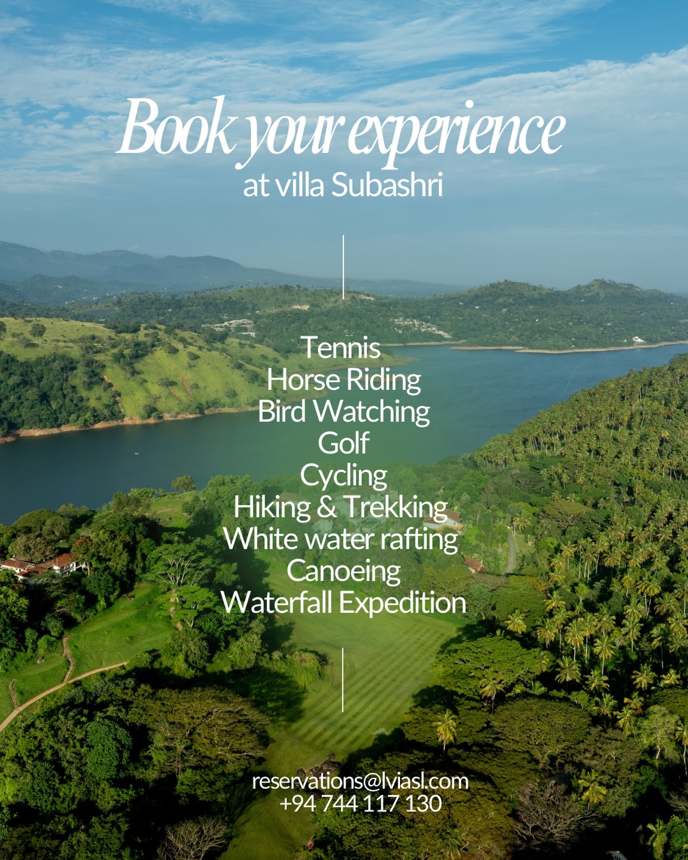 Tennis. Horse riding. Bird watching. Golf. Cycling. White-water rafting. Waterfall expeditions.
Why choose one experience when an entire portfolio of them is waiting?
LVIA villas aren’t just places to stay — they’re your base for everything Sri Lanka has to offer.
Which one calls to you first?
DM for more info or book below.
WhatsApp: +94 744 117 130
Email : reservations@lvia.com
#srilankatravel #srilankaactivities #villaholiday #srilankagolf #golftravel