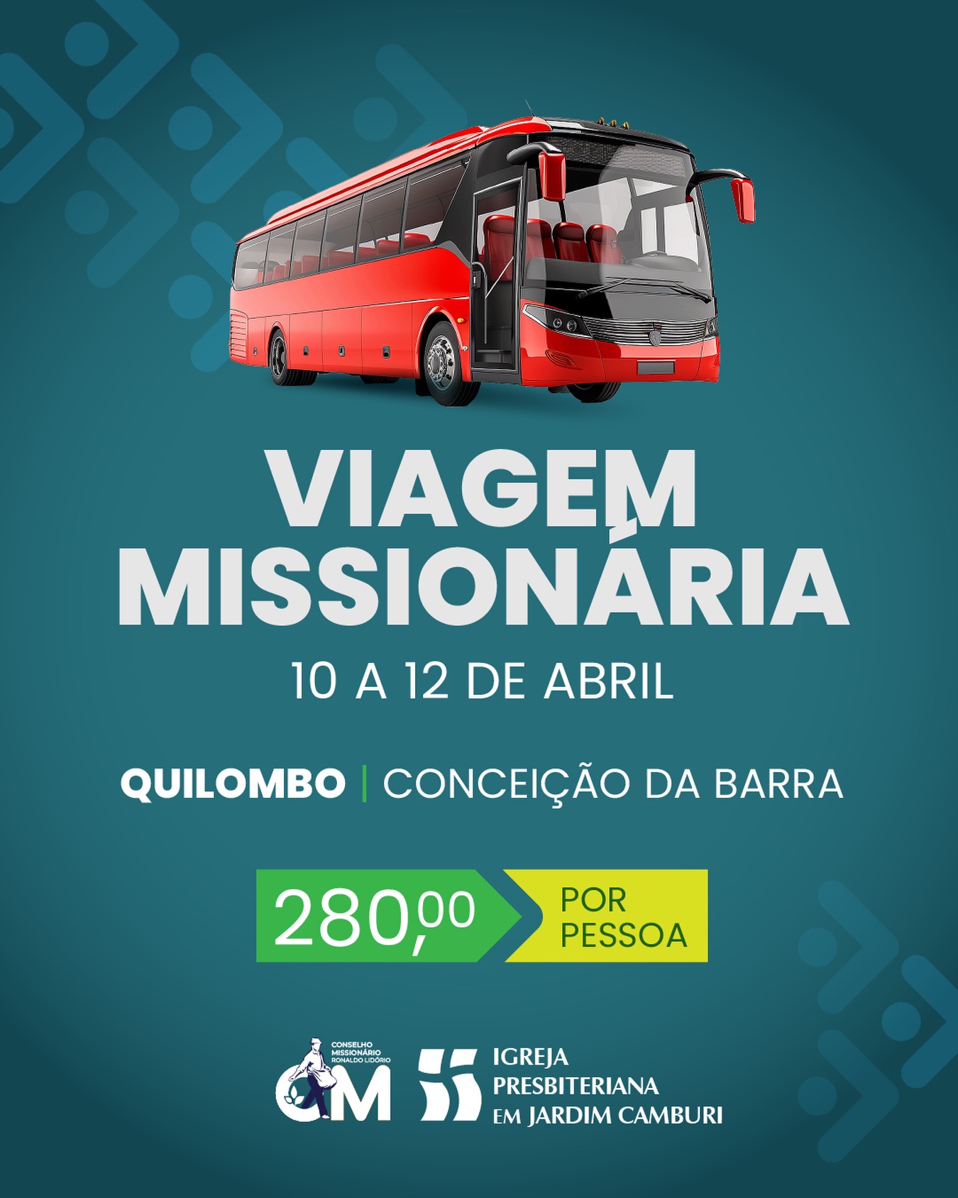 De 10 a 12 de abril, teremos uma Viagem Missionária para o quilombo em Conceição da Barra, e você pode fazer parte disso!
Estamos formando uma equipe de voluntários e precisamos de pessoas para atuar no evangelismo e na área da saúde.
Se você sente que tem esse chamado e tem disponibilidade, venha fazer parte conosco! 💛
📲 Link de inscrição no link da bio!
Para mais informações, envie um direct ou fale com a irmã Simone Tosi.