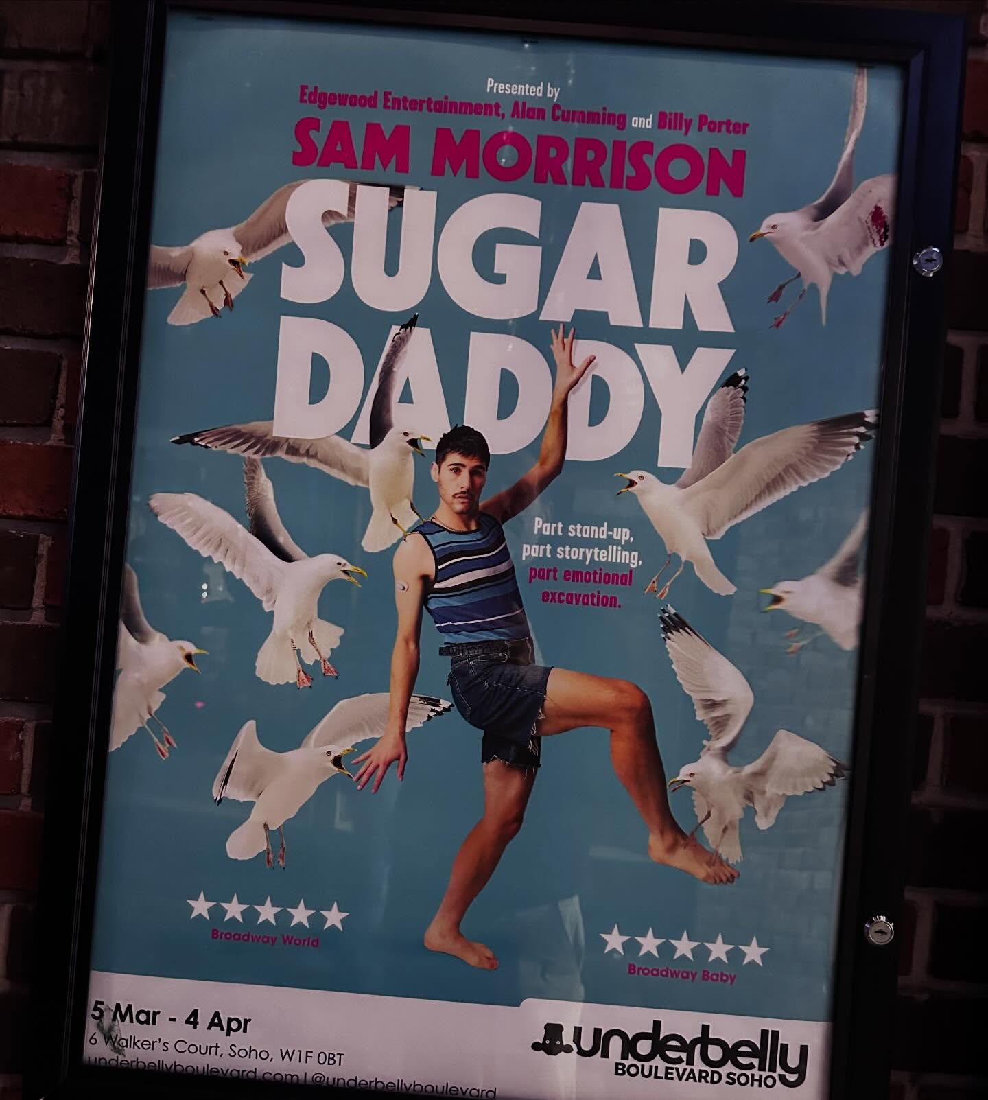 Wasn't sure what to expect from this show by @samuelhmorrison @underbellyboulevard but it's a wonderful stand-up-storytelling-mash up full of dark humour and genuine emotion. A beautifully funny, heartbreaking and in your face piece of theatre.