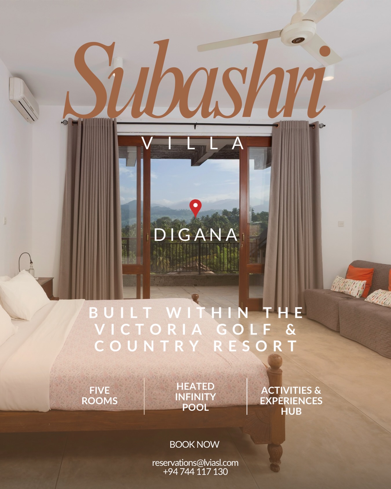 The fairway is literally outside your door.
Villa Subashri sits within the Victoria Golf & Country Resort — five rooms, a heated infinity pool, and terraced gardens overlooking the course and the reservoir beyond.
Stay where you play. Wake up where others only visit.
DM for more info or book below.
WhatsApp: +94 744 117 130
Email : reservations@lvia.com
#golftravel #srilankangolf #privatevilla #srilankatourism #golfcourt
