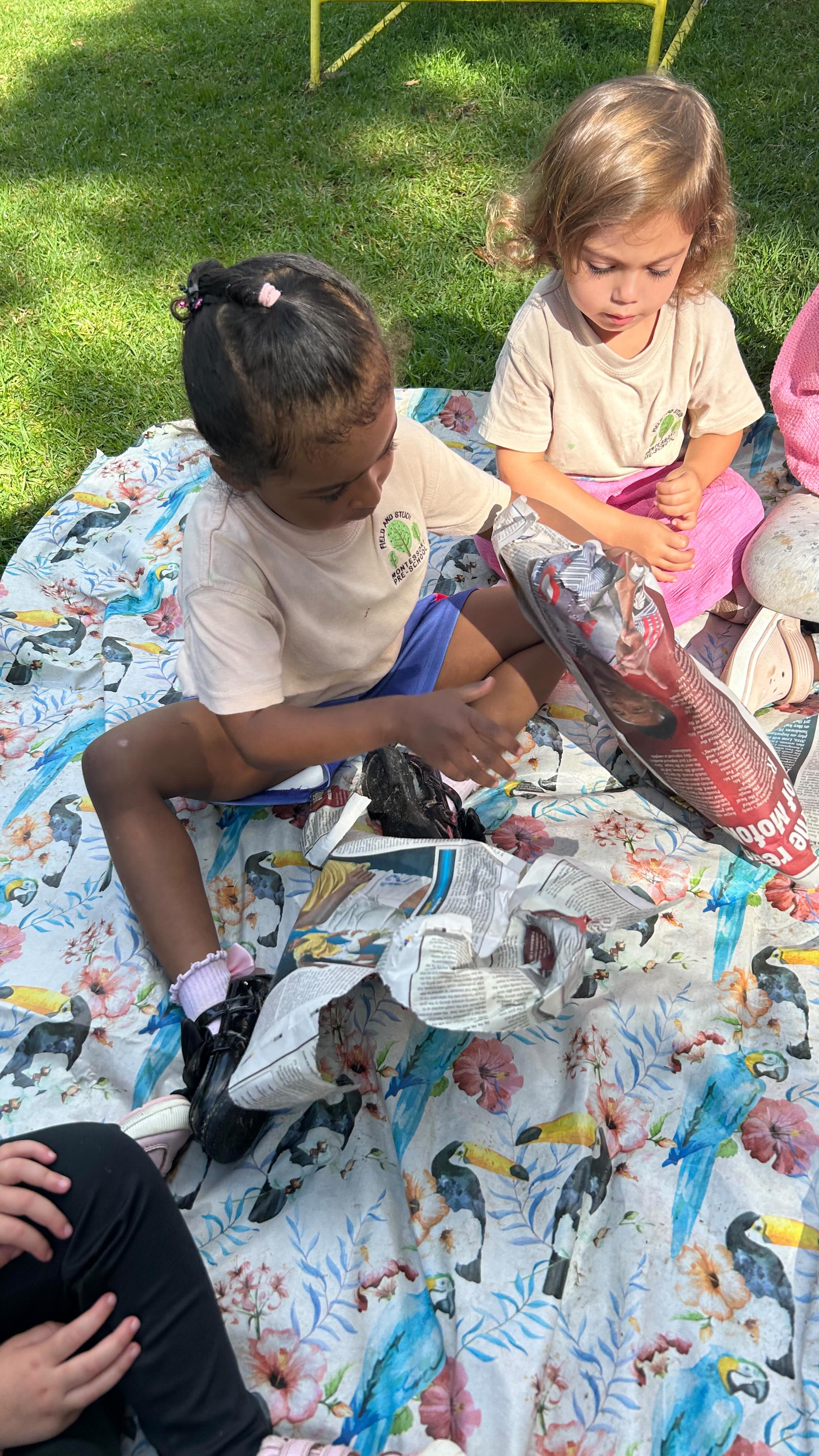 Our children had so much fun playing Pass the Parcel in the garden, eagerly waiting for the music to stop, unwrapping layers and discovering what was hidden inside 🎁This is such a timeless traditional game that continues to bring so much joy 💜#preschool #playgroup #education #montessoripreschool #children