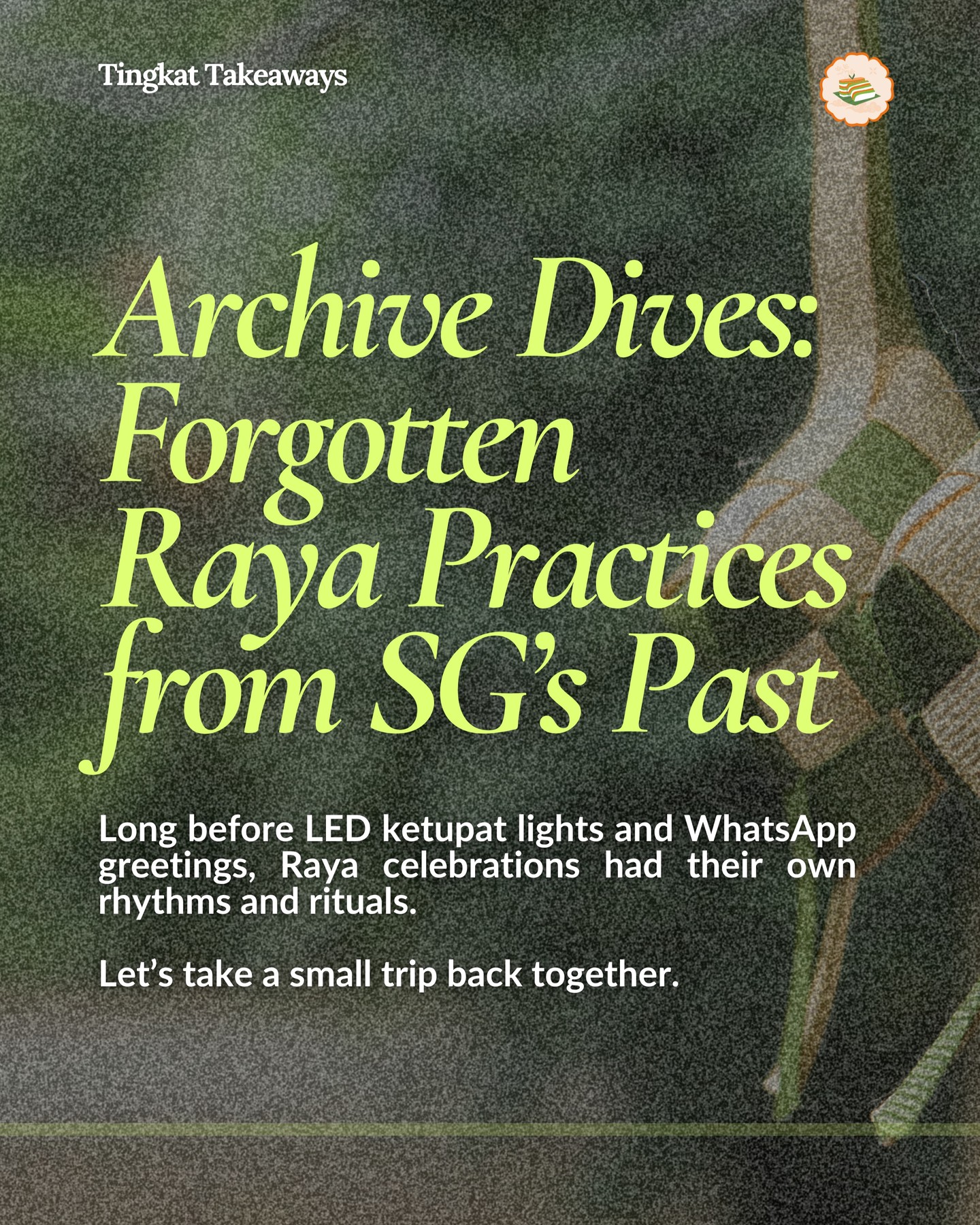 Things we don’t really see anymore during Raya…
But once upon a time,
this was everything.
Light up pelita along the walkway.
Tune in to the takbir on the radio.
Send food next door without thinking twice.
Which one do you remember doing? 👀
And which one should we bring back? 🌙
#tingkattakeaways
#HariRayaSG
#RamadanInSingapore
#SGHeritage
#RayaMemories
#KampungSpirit
#SingaporeCulture