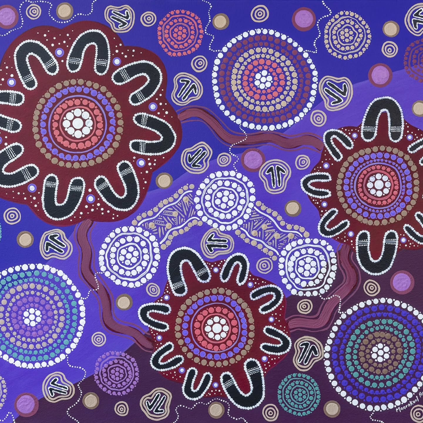 Family Across the Lands ππ£
This artwork tells a story of family β across generations, across Country, and across time.
The winding pathways represent the journeys we take to meet, gather and reconnect β both physically and spiritually β guided by our Elders and the footsteps of those who came before us. We come together to share stories - of old times, of knowledge and of caring for Country, passing these learnings down to the next generation.
A story of connection, culture and kinship β weaving strong bonds of family and identity, no matter where we travel π«ΆπΏ
#canvasart #ArtCommissions #storytelling #AboriginalArt #aboriginalartist