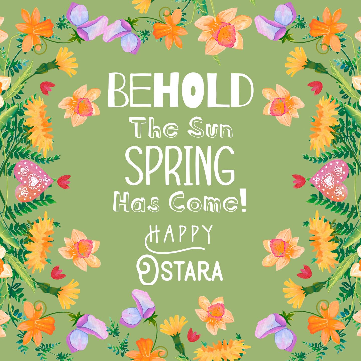 “Behold, my friends, the spring is come; the earth has gladly received the embraces of the sun“ ☀️ 🌷
Happy Ostara/Equinox! 🌸
Go smell some flowers