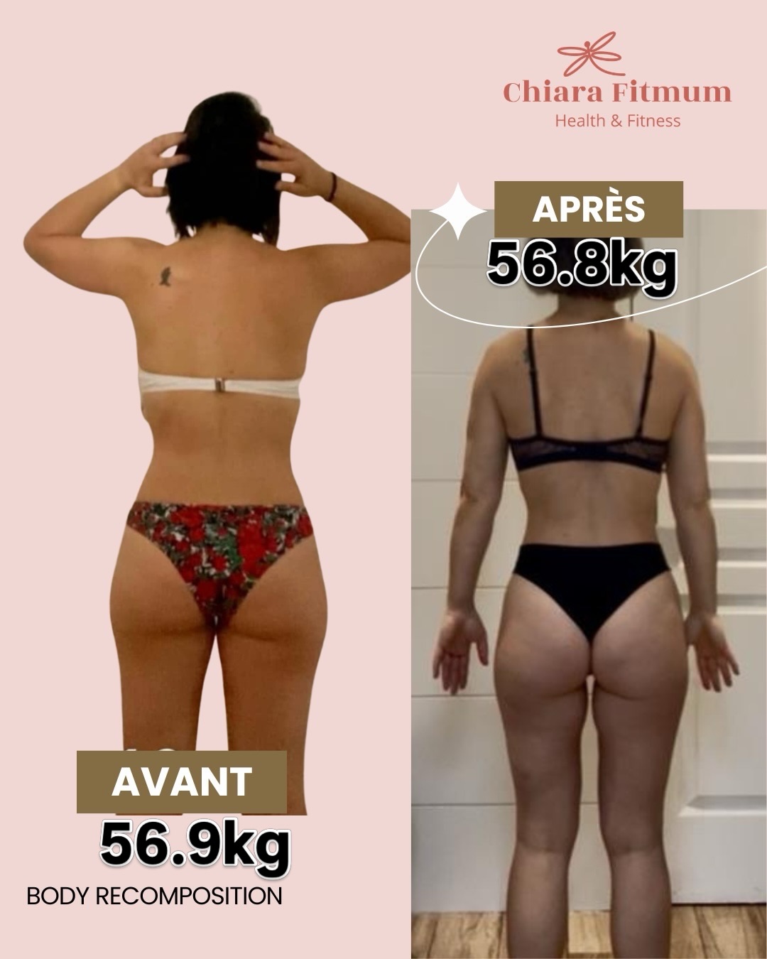 Même poids ⚖️mais un corps différent ✨💪= body recomposition 🔥🎯
Ce que vous voyez dans la photo c’est le résultat d’un travail d’équipe sur plusieurs mois : moins de gras , plus de muscle et une silhouette + sculptée . 👙
Ma cliente est une maman de trois enfants , elle s’entraîne chez elle avec un HOME PROGRAM sur mesure et elle n’a jamais rien lâché .
Notre travail en plusieurs étapes :
🥗Nutrition personnalisée : flexible diet
Phases de déficit , aucune privation extrême , maintien, et rééquilibrage selon ses besoins .
🏋️♂️Entrainements ciblé + renfo musculaire
3 séances /semaine en home training
Progression constante sur les charges
Focus sur la prise de muscle 💪 pour un body sculpté
🔁 Constance + Discipline
Working girl , maman et avec un emploi du temps chargé , elle est allée jusqu’au bout .
Pas d’excuses , juste de la bonne volonté
✅le résultat : un corps plus tonique et plus fort 🔥
Et surtout une fierté retrouvé , une énergie au top : la preuve qu’on peut se transformer sans s’épuiser , avec une stratégie personnalisée pour VOUS
Je suis trop fière de toi Sandrine, un grand BRAVO pour ta constance et merci pour ta confiance . C’est un plaisir de t’accompagner dans ton fitness journey .
📍tu veux toi aussi transformer ton corps sans régime extrême ? Envoi -moi RECOMP en DM me et je construit ton programme sur mesure 🔨