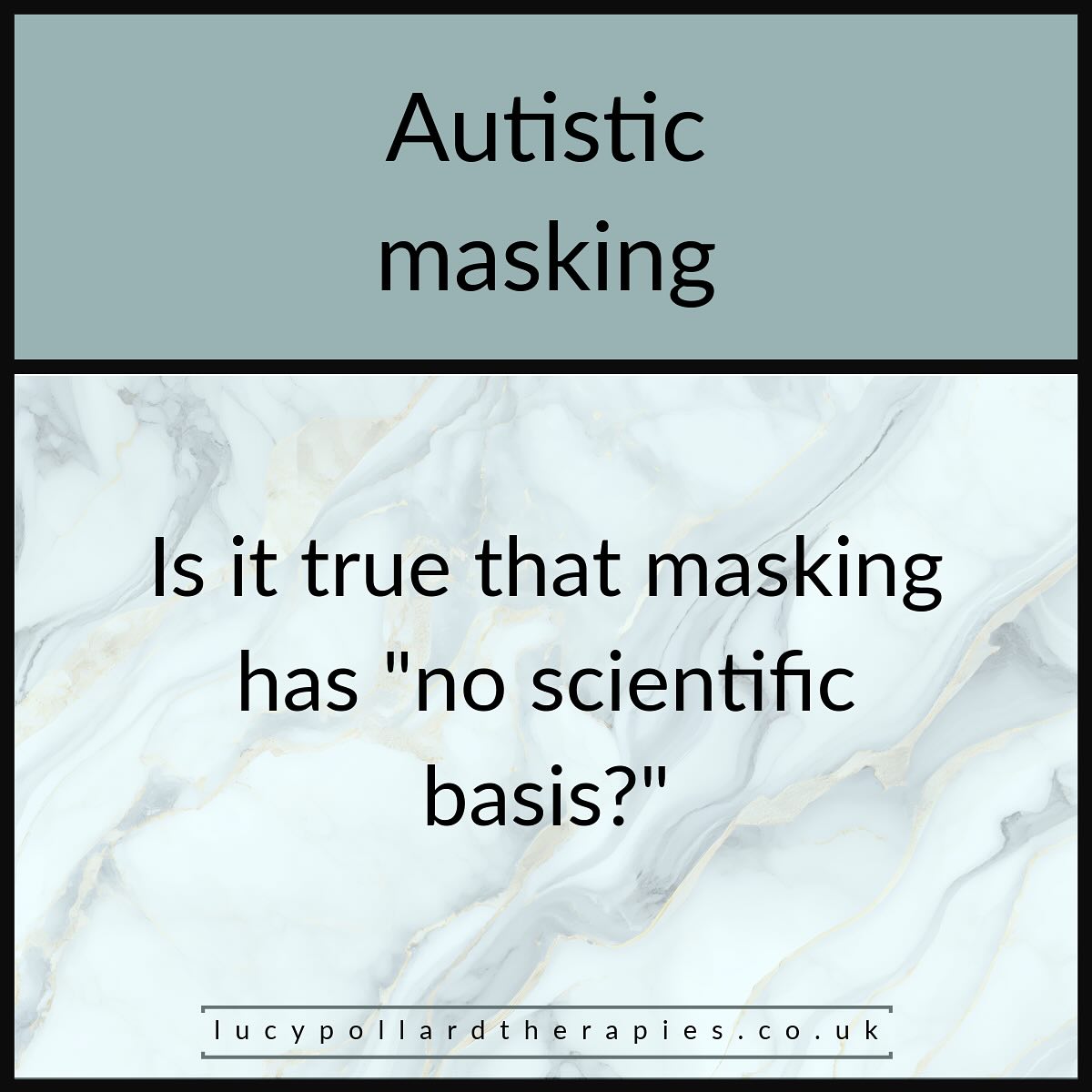 A response to one of the more concerning claims made by Uta Frith in her recent interview with TES.
I‘ve been replaying this interview in my head a lot over the last few weeks. There are many things in it that I disagree with. One of the statements that I disagree with most strongly is that “masking has no scientific basis”.
I think what it comes down to is this:
We are more than just our observable external behaviours.
Claiming that “masking has no scientific basis” is demonstrably false. I’ll cite relevant studies in the comments.
I’m not a fan of cancel culture and I think we can disagree with people respectfully in online spaces, but I also think misinformation needs to be called out.
What does everyone else think?
Lucy Pollard Therapies
