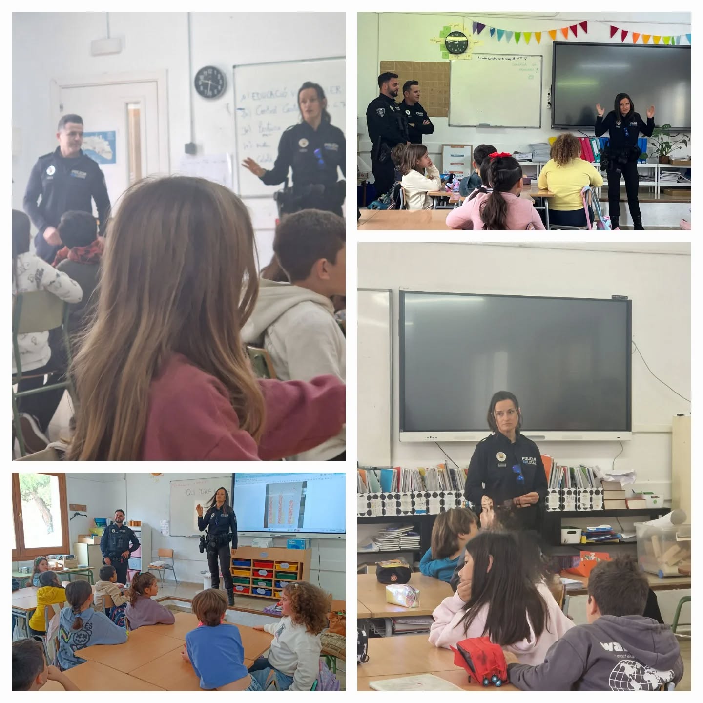 Durant la setmana de mobilitat sostenible hem rebut una visita molt especial: la Policia Local ha vingut a l’escola per parlar-nos de seguretat i civisme!
Hem après com moure’ns pel nostre poble de forma segura:
- Bici o patinet? No és el mateix! La bici va per la calçada i el patinet (que es considera una joguina) ha d’anar per la vorera. I si creuem un pas de vianants... sempre a peu i amb el vehicle a la mà! 🚶♂️
- Protecció total: Hem entès com es produeixen els accidents i per què és obligatori (i vital!) anar sempre ben protegits.
Seguretat al cotxe: Sabies que anar davant no depèn de l'edat ni del pes? Depèn de l'alçada! Hem mesurat qui ja arriba als 135 cm per poder seure al davant amb l'alçador i el cinturó ben posat.
- Civisme: També hem jugat a detectar comportaments incívics per cuidar el nostre entorn. Res de pintar parets ni anar amb patins on no toca!
Gràcies per ensenyar-nos a ser millors ciutadans i moure’ns amb seguretat