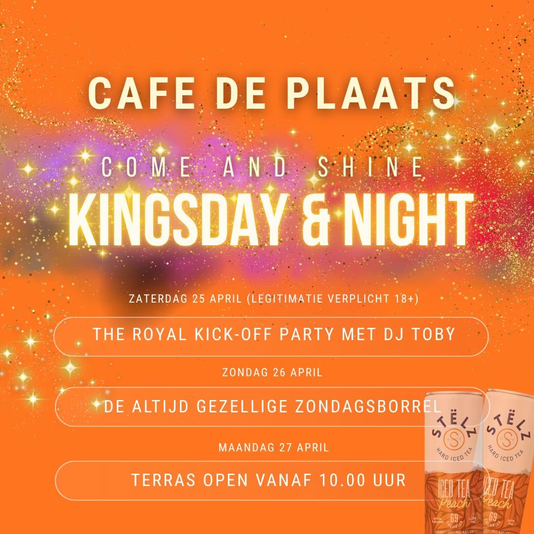 Het lekkere koningsweekend komt eraan!
🧡Zaterdag 25 april🧡
The royal kick off party met DJ Toby.
Alles staat koud, de lekkerste hitjes regelt Toby.
Starts 22.00 uur - 18 plus - id verplicht
🔸🔸 KINGSNIGHT 2025 🔸🔸
Een koninklijk feestje op de zondag? Reken maar van yes! De zondagen zijn altijd gezellig, maar vandaag extra! Wij zorgen wederom dat we alles klaar hebben staan zowel op het terras als binnen.
🧡KINGSDAY 2025🧡
Ons terras is open vanaf 10.00 uur – begin je Koningsdag goed met een lekkere oranje tompouce en koffie. Daarna lekker borrelen in de zon op ons grote zonnige terras. Wij zorgen voor de muziek🎶, jullie voor de gezelligheid.🥂🍻
Vier Koningsdag met ons zoals het hoort! 🇳🇱
#cafedeplaats #koningsdag2026 #terras #borrel #koffie feestje oranjedag