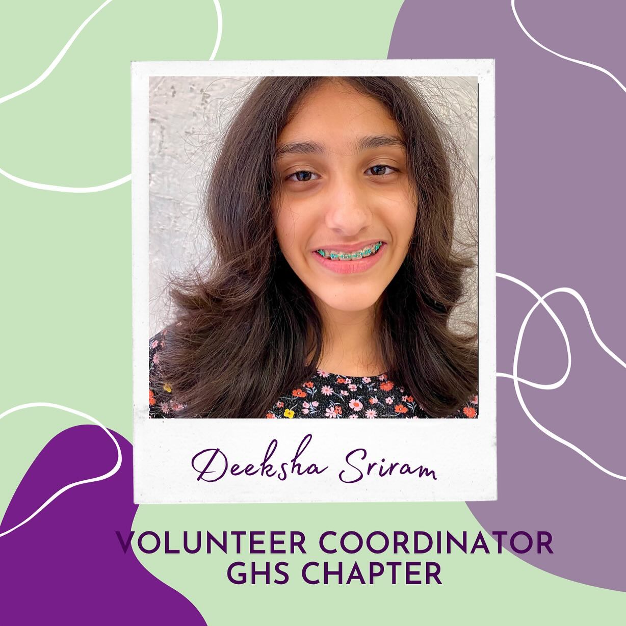 Welcome Deeksha as the Greenhills HS MFD chapter volunteer coordinator!💜💚. Deeksha has served as the volunteer coordinator for the previous year as well. #dementiaawareness #musicfordementia #musicheals #alzheimers #alzheimersawareness