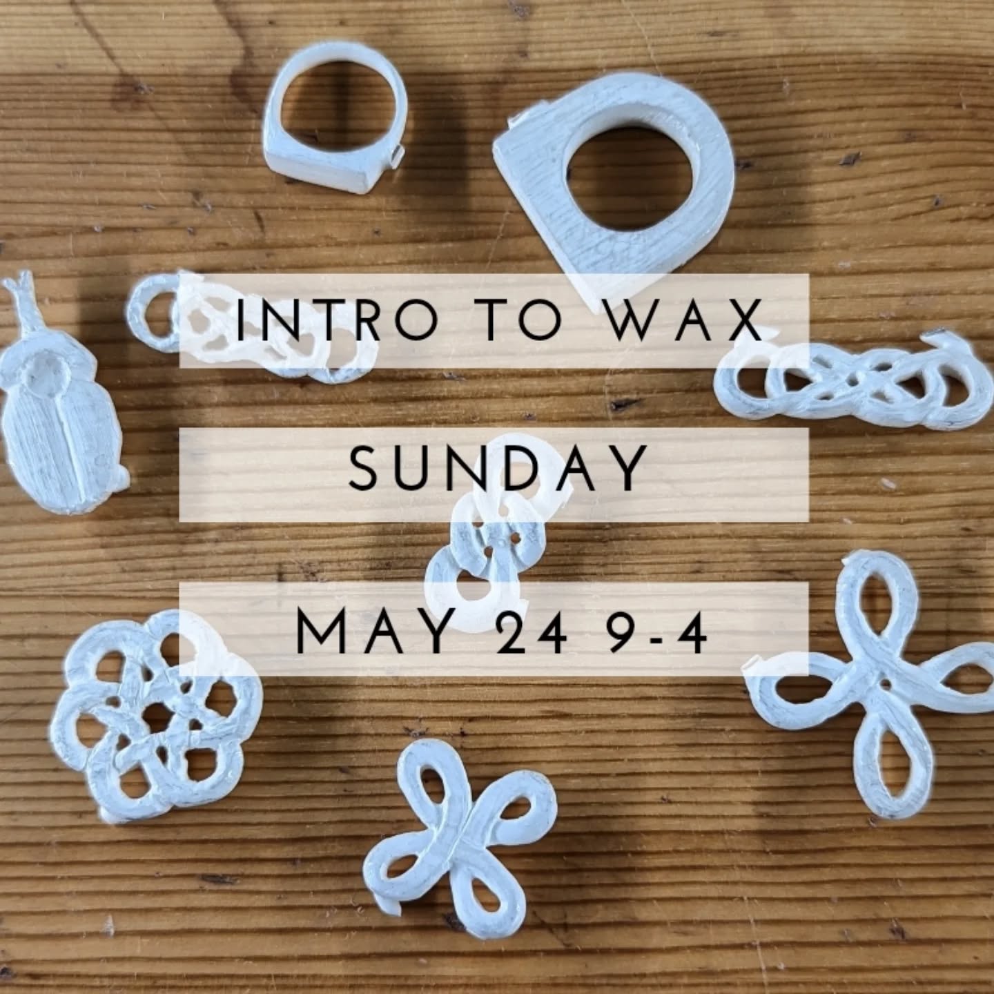 First time in a year!
Intro to wax carving! All day class focusing in the morning on a Celtic inspired piece, then open afternoon time to try a ring, or continue working on Celtic design.
Casting in silver of one carving included in cost!