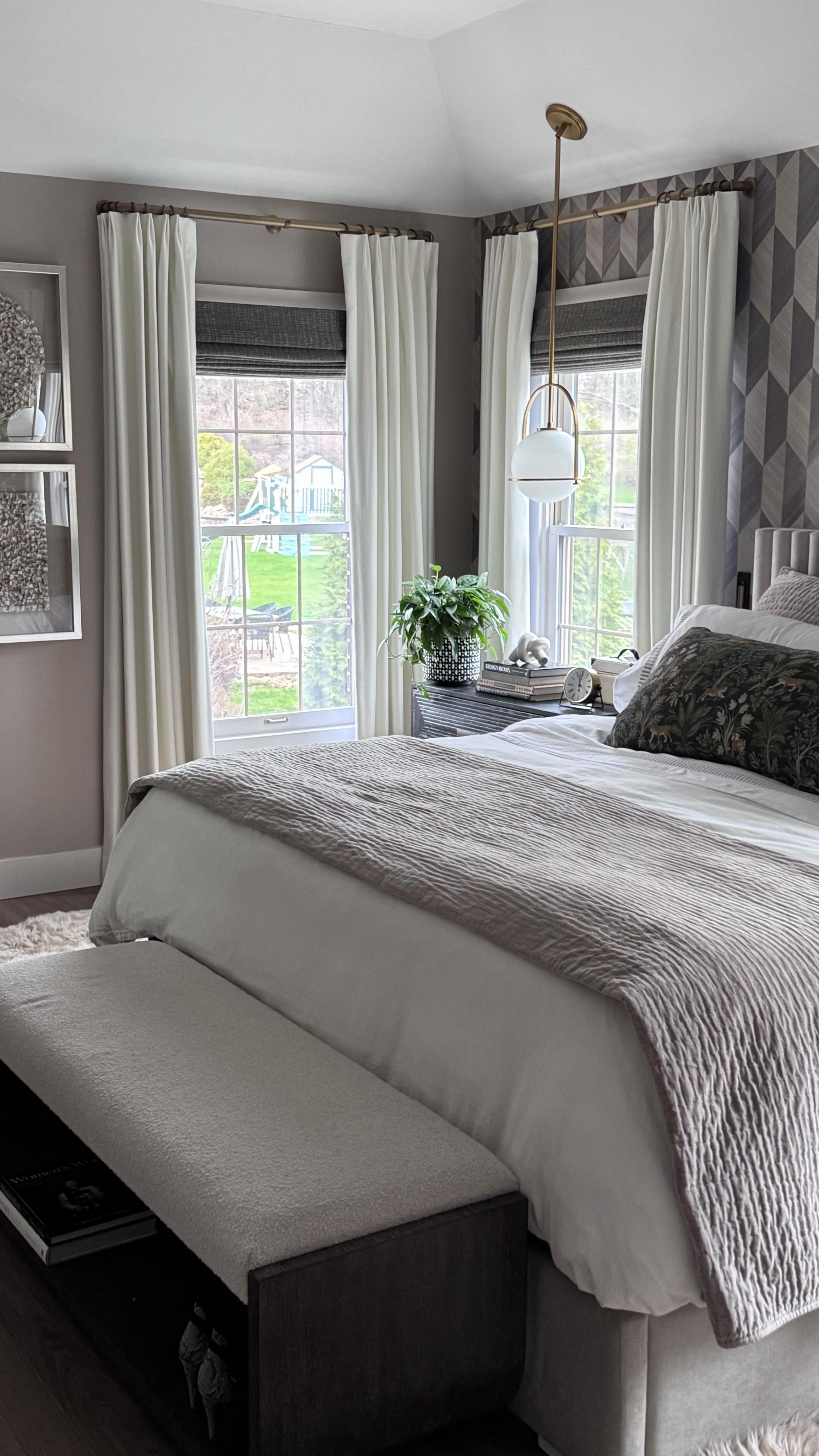 This serene bedroom design has been waiting quietly for it’s moment. ✨ It was intentionally designed to be calm, layered, and quietly elegant—a place to begin and end each day feeling grounded. Soft textures, tailored details, and a palette that whispers rather than shouts.
But what you don’t see here is the journey it took to get to this moment… In the middle of construction, the unthinkable happened—a lightning strike caused a fire, and the roof and electrical system in their home was severely damaged. What followed was months of pause and remediation. Plans were put on hold, timelines stretched, and patience was tested in every possible way.
And yet—here we are.
Today is photoshoot day. The light is pouring in, every detail is in place, and this room finally gets to be what it was always meant to be: a sanctuary.
Moments like this feel even more meaningful knowing what it took to get here. Design is never just about the finished space—it’s about the resilience, the process, and the people behind it.