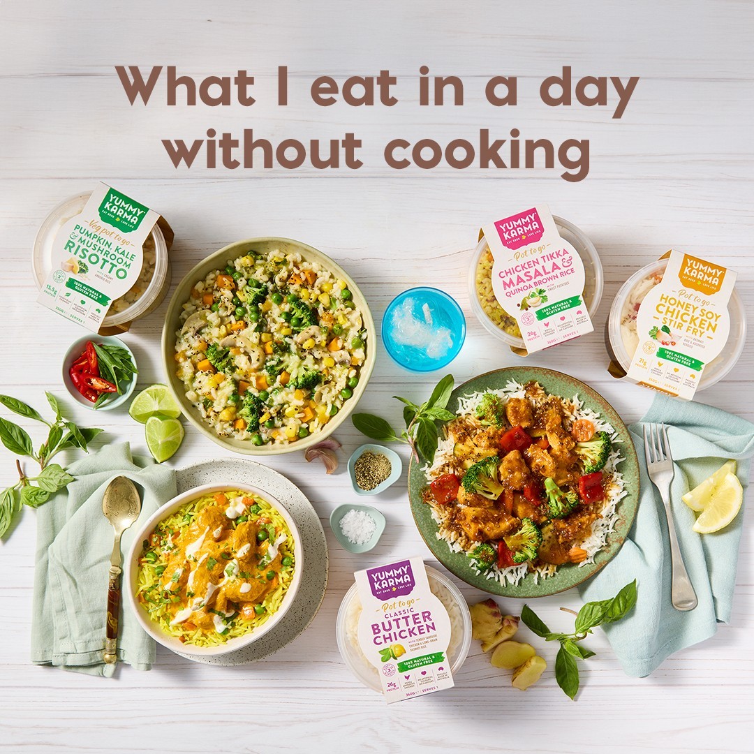 Find out what a day of fast, no-cook healthy meals looks like!
Quick doesn't mean sacrificing taste or health. Start your clean journey with healthy eats that keep you feeling great with Yummy Karma 🥗🍓