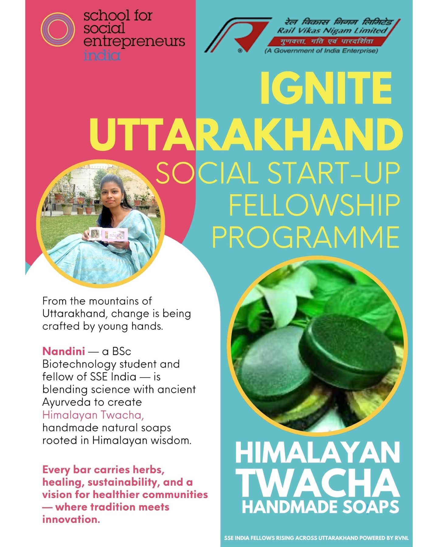 We celebrate the courage, creativity and leadership of women who are building change where it matters most — in their communities.
At SSE India, we are proud to work with inspiring women fellows from Uttarakhand who are turning ideas into enterprises and challenges into opportunities.
Nandini is blending science and Ayurveda through Himalayan Twacha, creating natural skincare rooted in Himalayan traditions.
Daya, co-founder of HIMDAYA, is building livelihoods for rural women through traditional Himalayan food products.
Shikha is championing local enterprise and community-led solutions from the mountains.
Stuti Pant, through SRISTUTI, is reviving Himalayan art traditions like Aipan while creating opportunities for artisans.
Laxmi Malara, founder of BEIBAC, is redefining fashion with inclusive clothing that empowers persons with disabilities to dress independently.
Each of these women represents something powerful — courage to begin, commitment to community, and the vision to create sustainable change.
Their journeys remind us that when women lead enterprises, they don’t just build businesses — they strengthen communities, preserve culture, and create pathways for others to thrive.
Today we celebrate their leadership and the many more women changemakers shaping the future of the Himalayas.
#InternationalWomensDay #WomenEntrepreneurs #FellowsLeadChange #UttarakhandEntrepreneurs #SocialEnterprise 10YearsOfSSEIndia