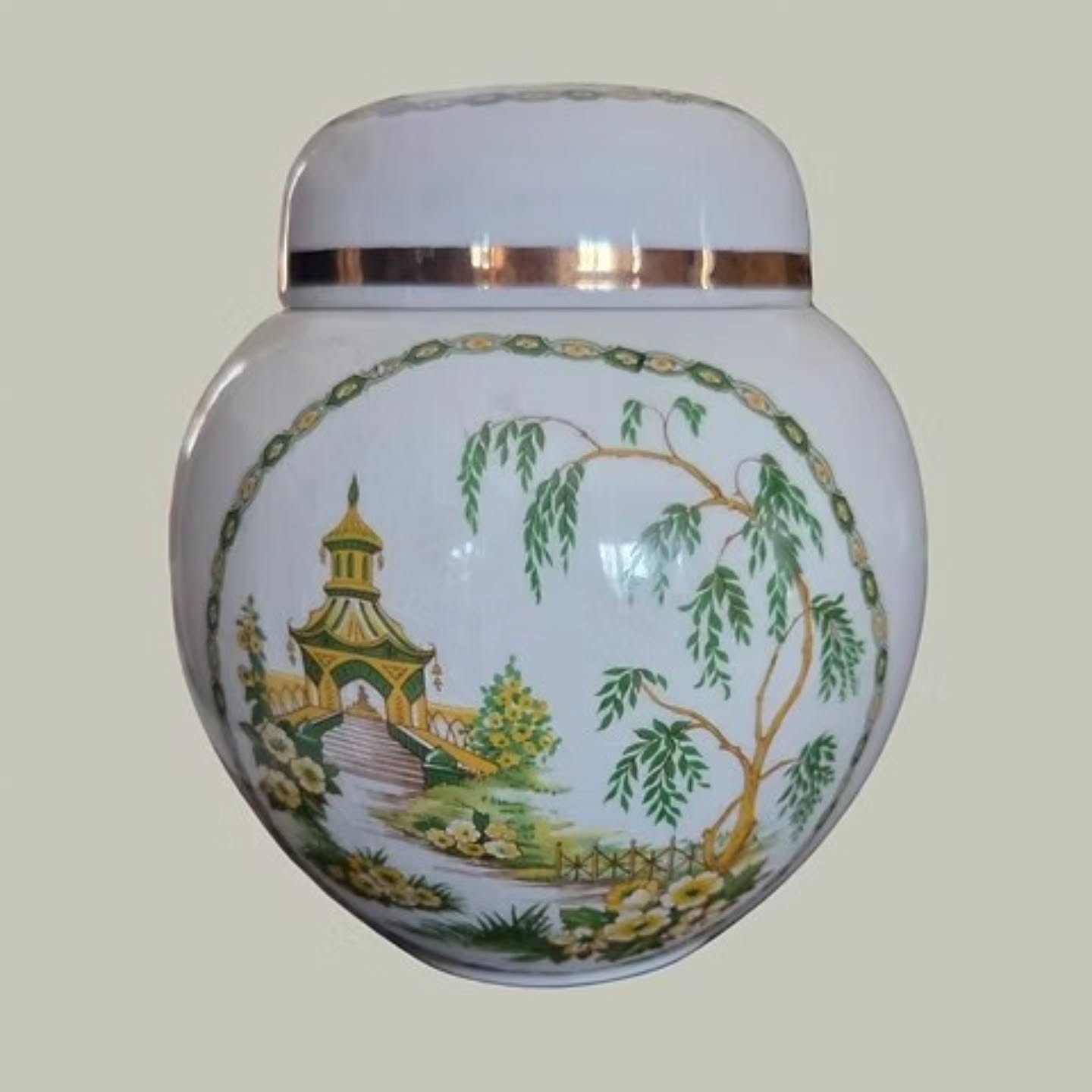 Vintage Arthur Wood Lidded Ginger Jar – Oriental Garden Staffordshire Pottery | https://share.google/rsW8qY9qtrXCvotyH #stufftoyouandme