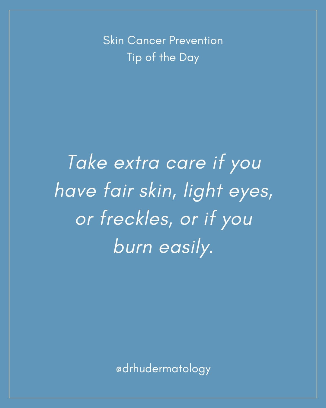 Skin Cancer Prevention Tip of the Day 💡
Take extra care if you have fair skin, light eyes, or freckles, or if you burn easily.
Protecting your skin doesn’t have to be complicated! Small daily habits make a big difference over time.
Save this post to come back to later 📌
Share with someone who needs this reminder 🤍
Follow for more tips!
📞 Call: 520-382-3330
➤ Visit: 2732 N. Alvernon Way Tucson, AZ 85712
➤ Visit: www.specialistsindermatology.com
#SpecialistsinDermatology #TucsonArizona #SkinCancerPrevention
