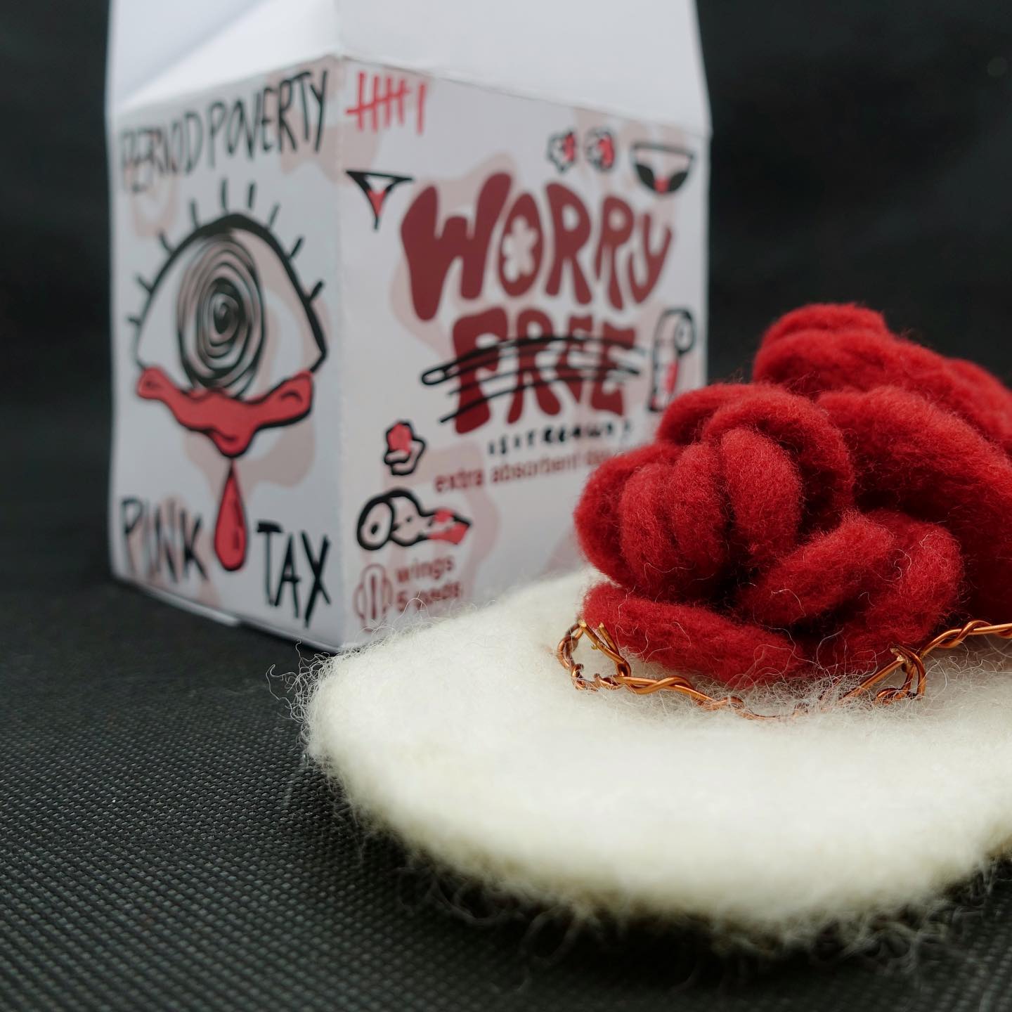 “monthly flower” 2023
needle felt, copper wire, posca, graphic design
part of ib art coursework themed “coming of age”