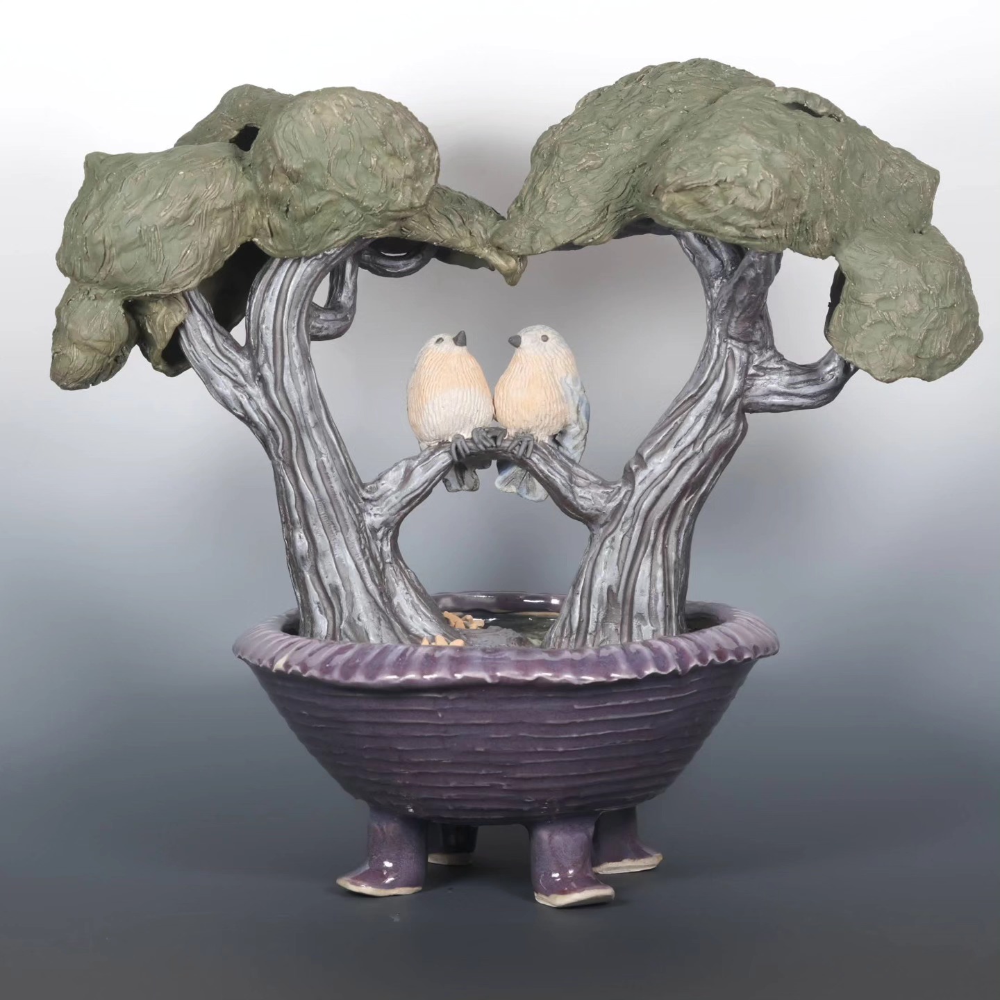 Bluebirds & Bonsai, ceramic sculpture designed and made for @somerville3212 and her partner David.
It was fun to discuss their relationship and create something meaningful and unique for their new home.
I gave them three design options and this one spoke to them most. They were very happy with the piece and even the bluebirds visited and gave their approval 🐦🐦
Designing one-of-a-kind artwork in celebration of their love was a great honor and joy. My books are open for 2024 to take on a couple more special projects. Reach out if you are curious.
#bonsai #bluebird
#happyanniversary #ceramicsculpture #ceramic