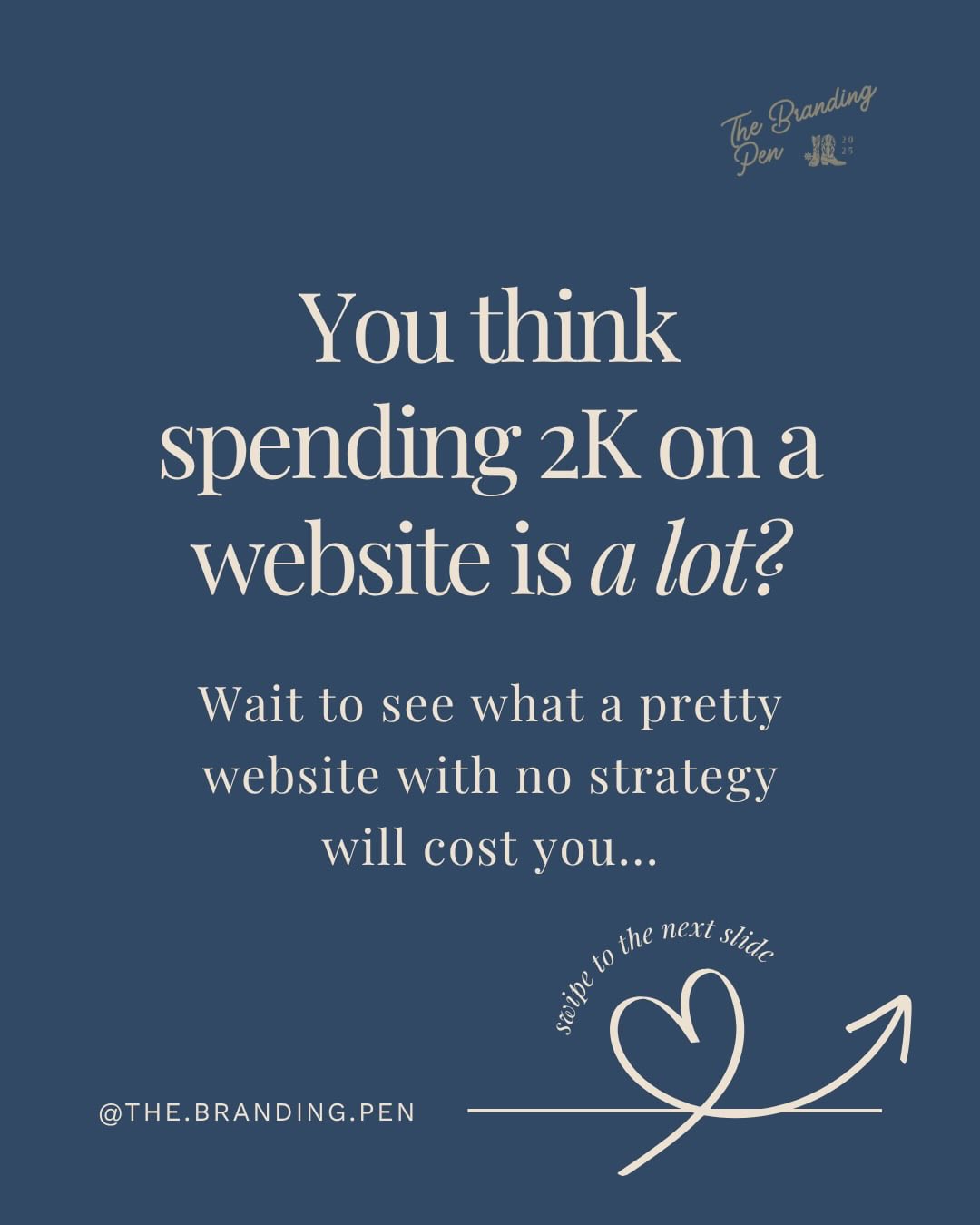 You think spending $2K on a website is a lot?
Okay — but imagine this.
You finally have a website you’re actually proud of.
It clearly explains what you do.
It makes you look established.
And when someone lands on it, they immediately understand who you are, why you’re not like your competition and why they should buy from you.
So you send someone the link.
Instead of going back and forth answering a bunch of questions…
they’re ready.
And your visitors either inquire.
Leave their email.
Or they buy.
And that keeps happening.
Over and over again.
Because your website isn’t just sitting there — it’s doing part of the selling for you.
That’s the difference.
Most websites are just information dumps.
Mine are built with strategy, positioning, and sales in mind.
It’s 2026, you can’t afford to be a commodity. You have to stand out. And strong branding, positioning and marketing does that.
So yeah, $2K might feel like a stretch upfront. I totally get that.
But if you’re serious about your business and ready to actually compete online, it’s one of the smartest investments you can make.
If you’re ready for a website that actually works for you, send me a DM or book through the link in my bio.