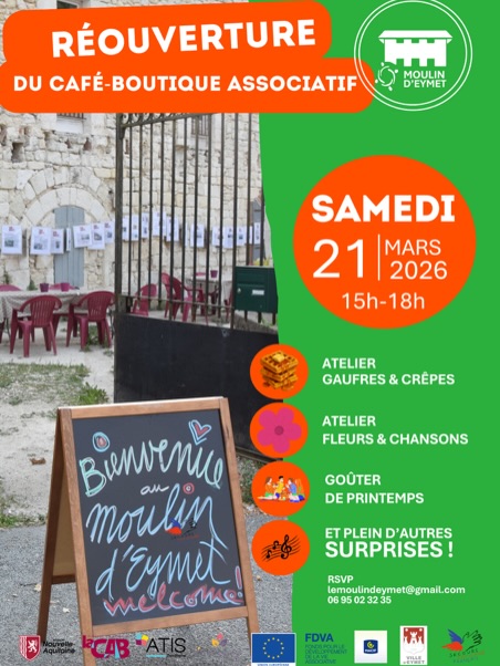 Venez fêter avec nous l’arrivée du printemps !
samedi 21 mars entre 15h et 18h
Atelier gaufres et crêpes
Atelier fleurs et chansons avec l’artiste Coline Gagneret
Goûter de printemps
Et plein d’autres surprises !!!
Et le lendemain, dimanche 22 mars, revenez à 15h pour un apéro Moulin à paroles et une scène ouverte endiablée !