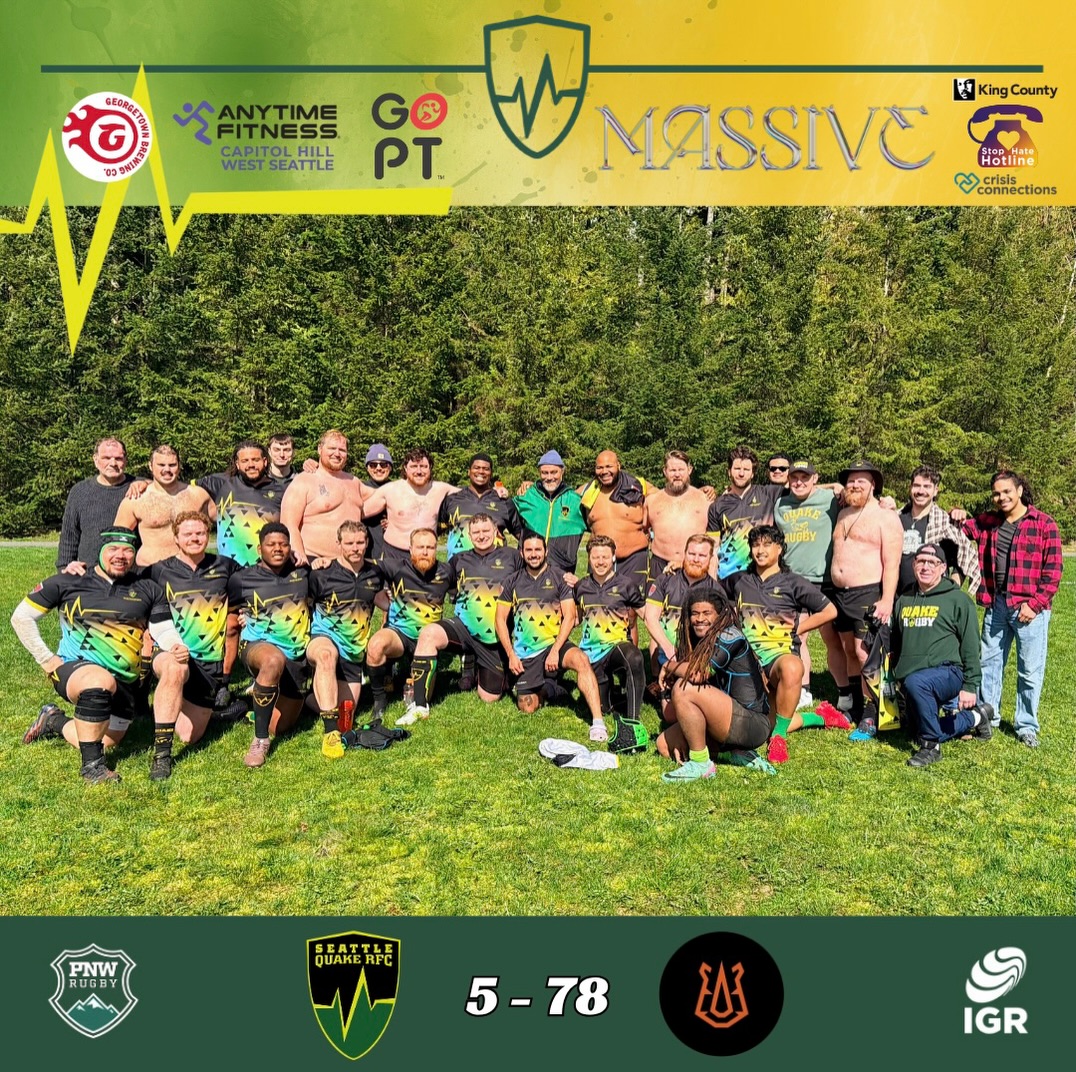Tough loss for Quake A over the weekend, but the squad fought until the very end in a physical contest. Thank you @snocorhinosrugby for hosting a fun day! 6 weeks of matches in a row and one more to go for A-side #rumblerumble